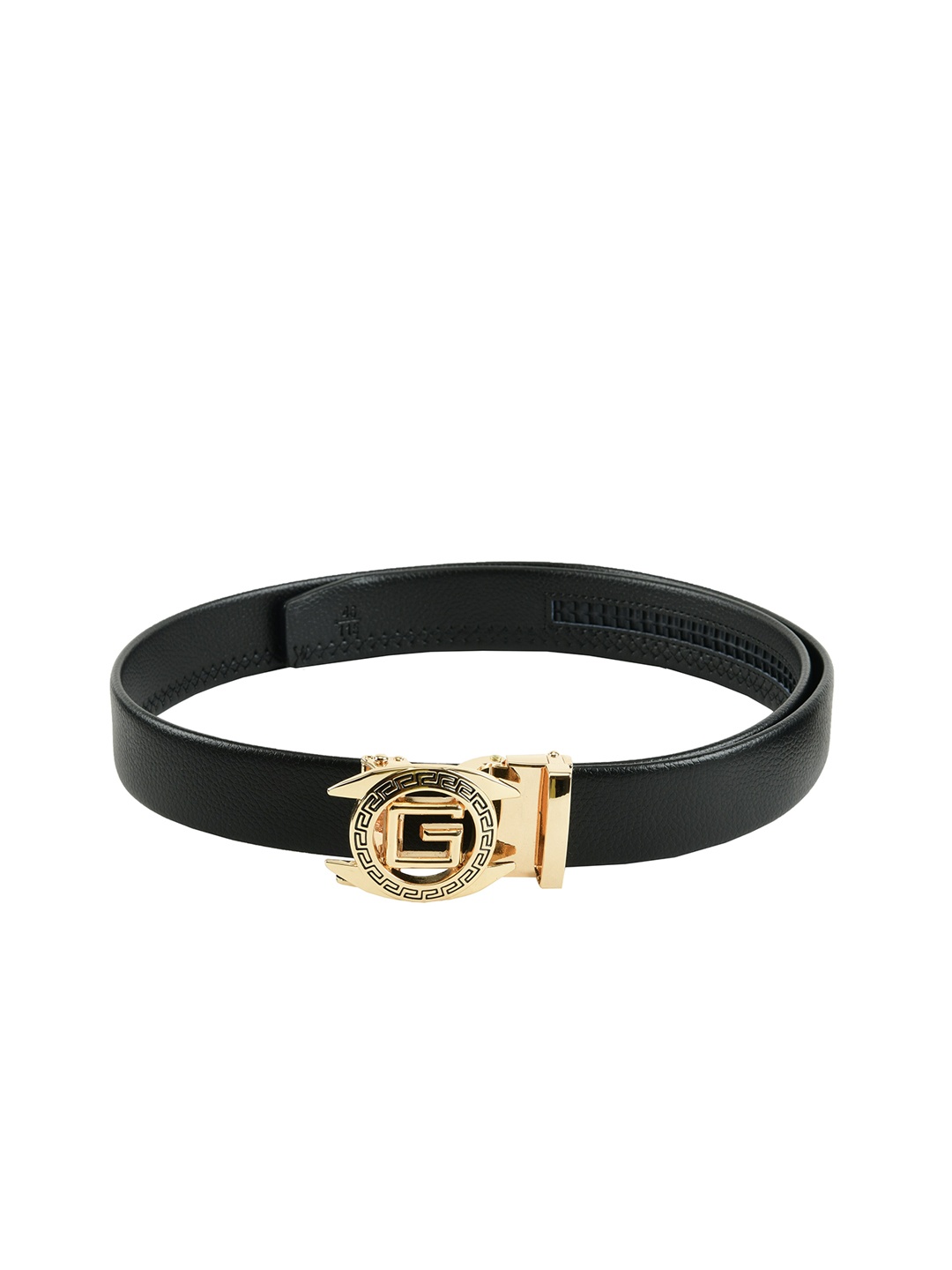 

WINSOME DEAL Men Black & Gold-Toned Solid Belt