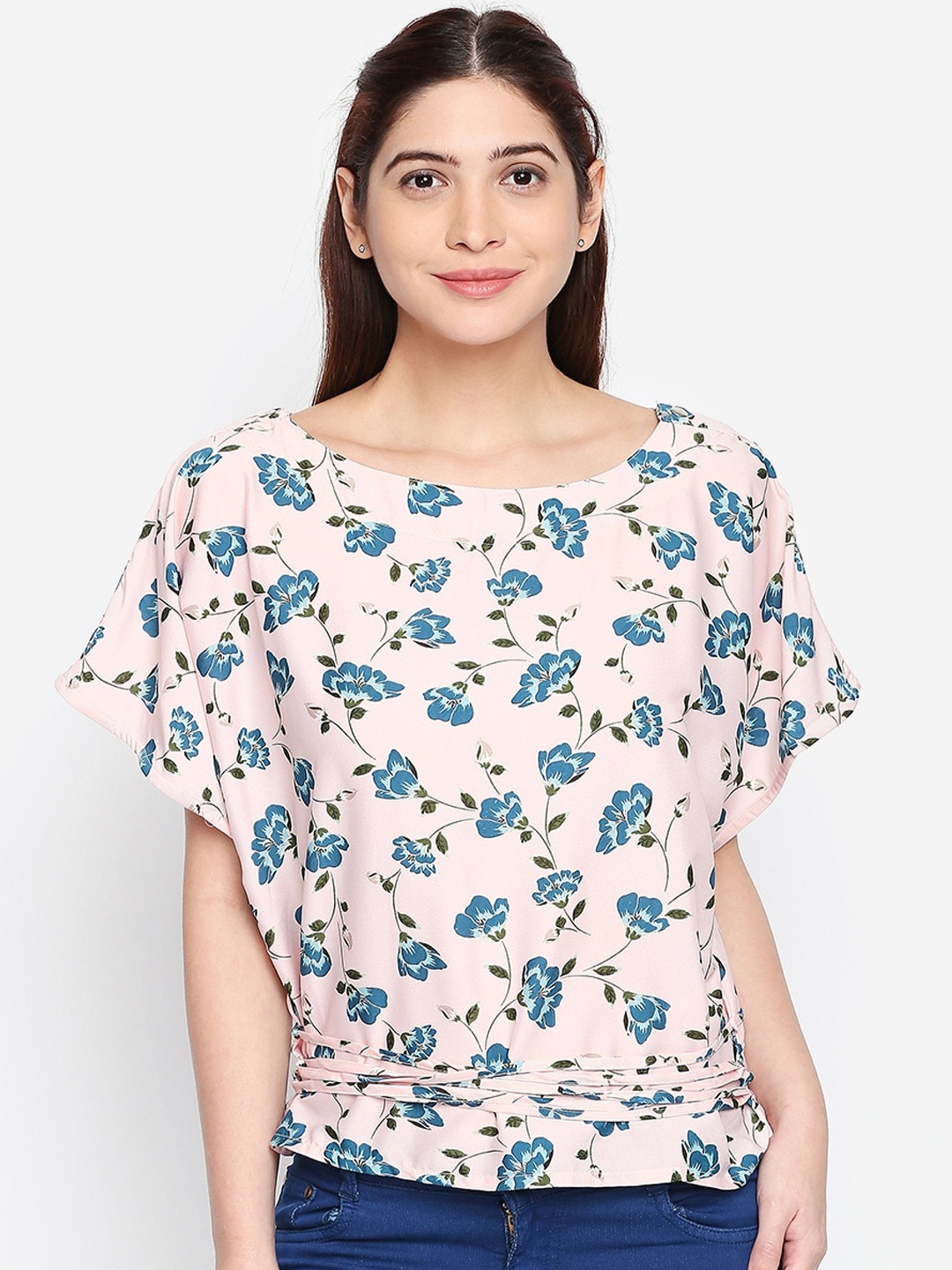

Oxolloxo Women Peach-Coloured Printed Top