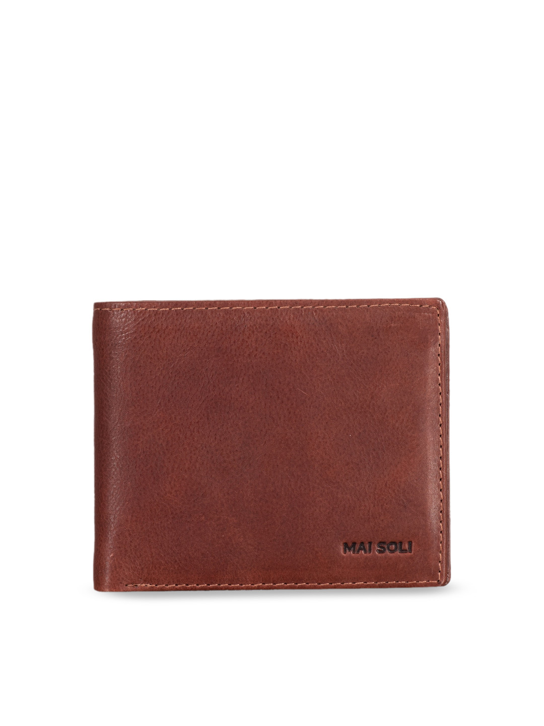 

MAI SOLI Men Brown Solid Two Fold Wallet
