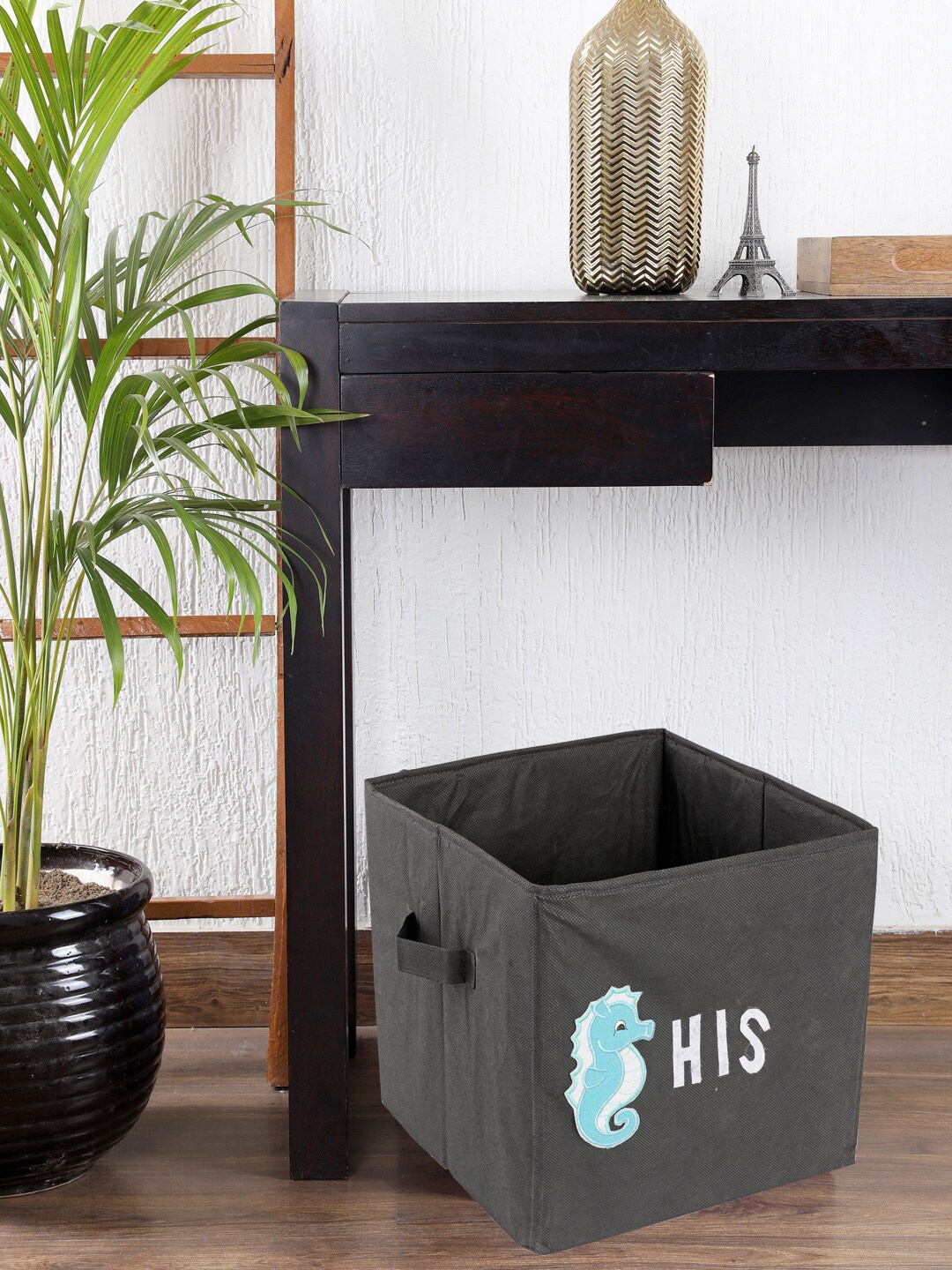 

My Gift Booth Charcoal Grey His Printed Collapsible Storage Cube