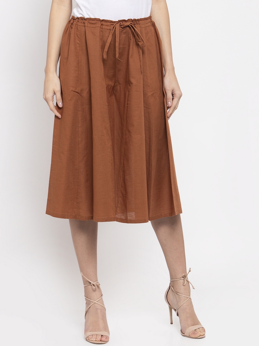 

Ayaany Women Brown Flared Solid Culottes