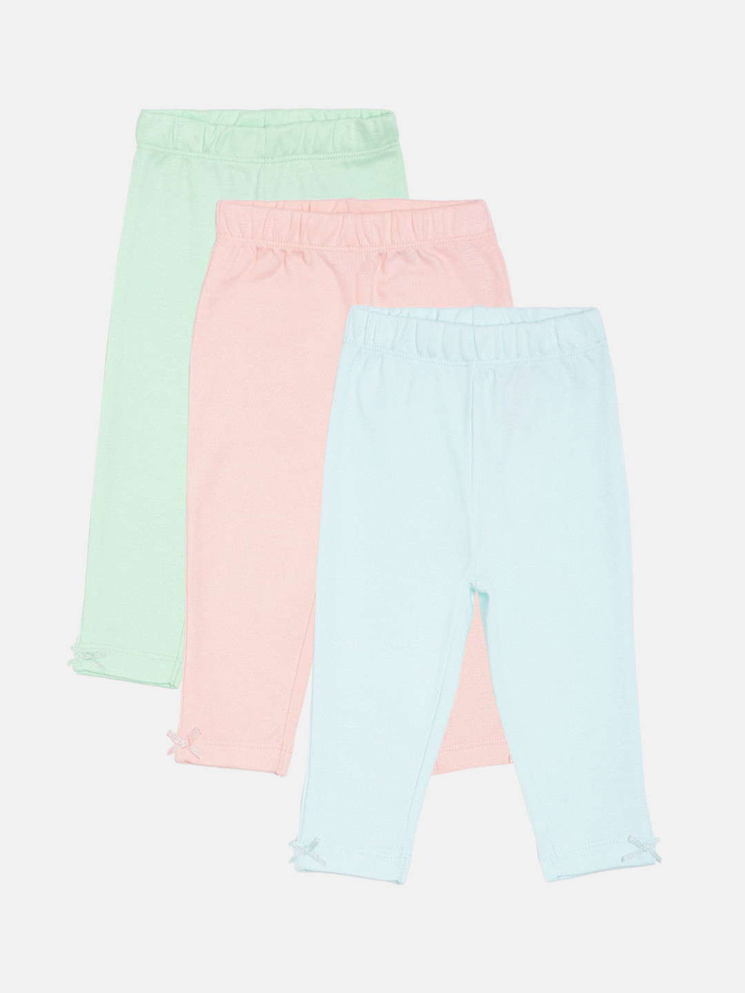 

MINI KLUB Girls Pack Of 3 Solid Knitted Lounge Pants, Blue