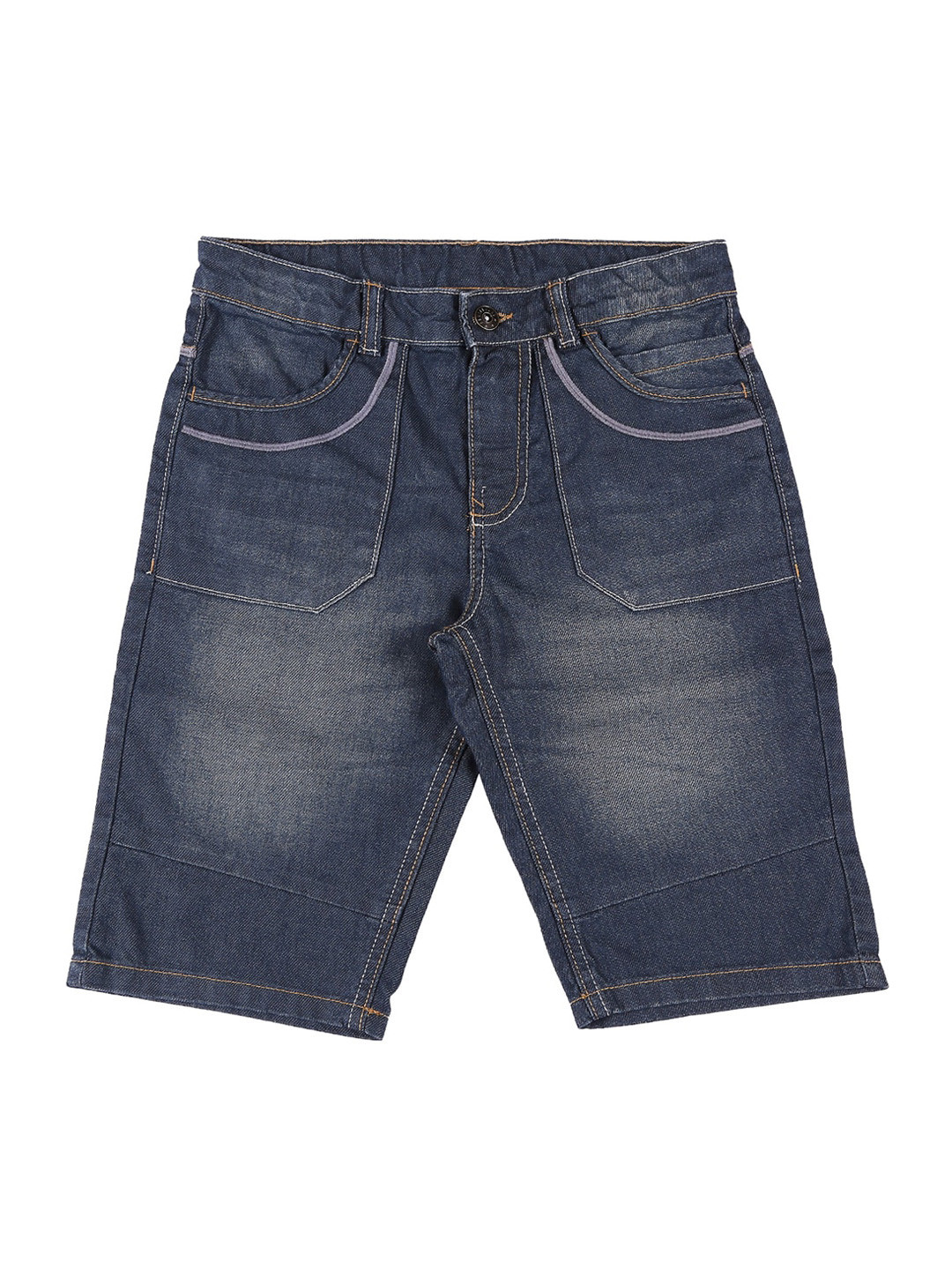 

Pantaloons Junior Boys Blue Solid Regular Fit Denim Shorts
