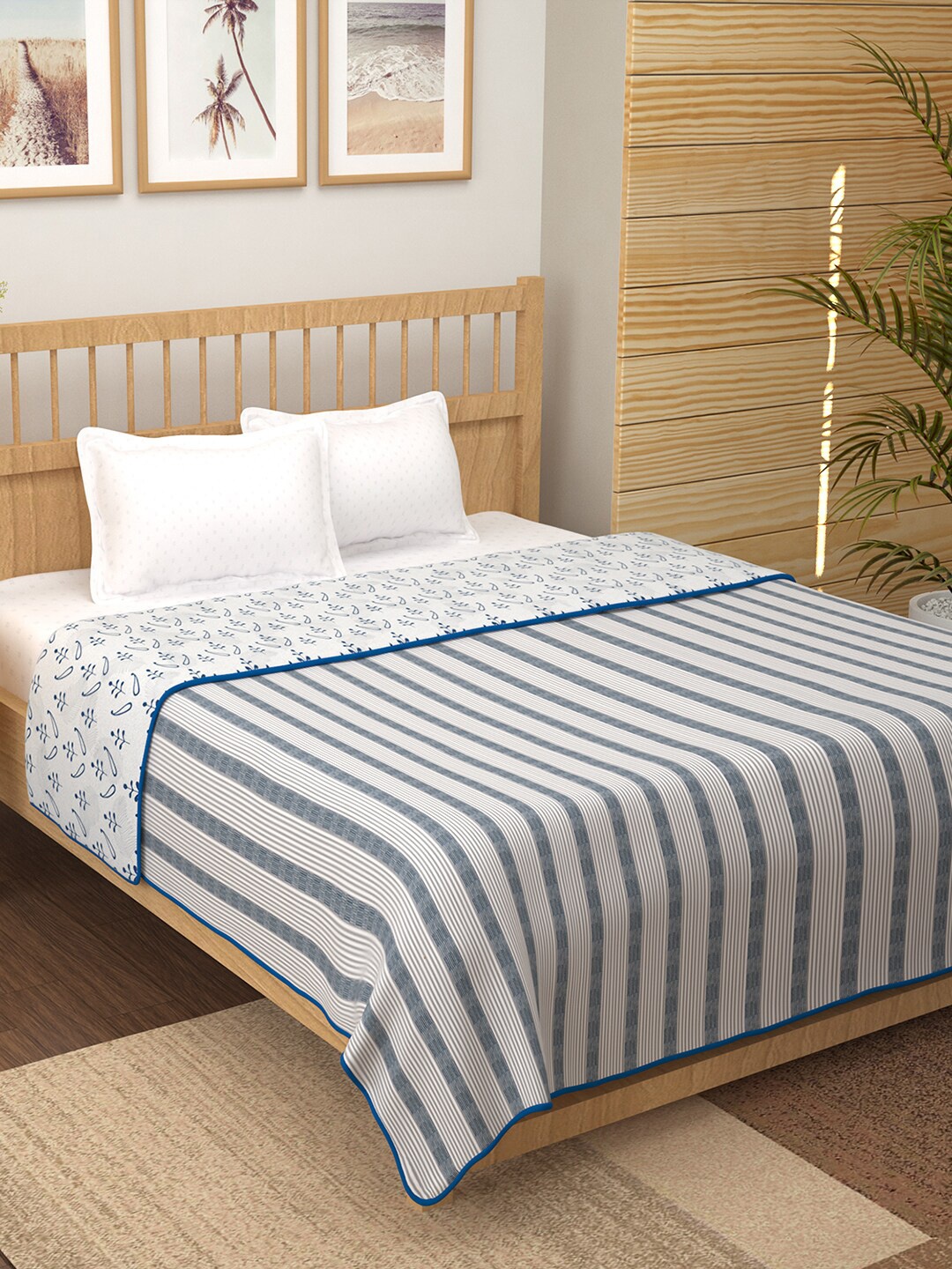 

Story@home Blue Floral Mild Winter 200 GSM Double Bed Dohar