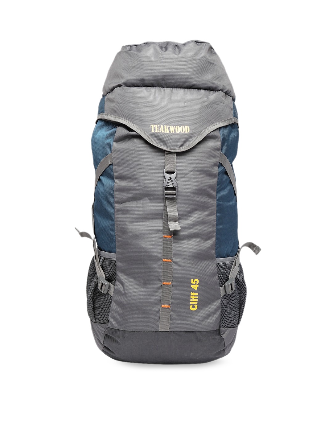 

Teakwood Leathers Unisex Grey & Blue Colourblocked Medium Rucksack