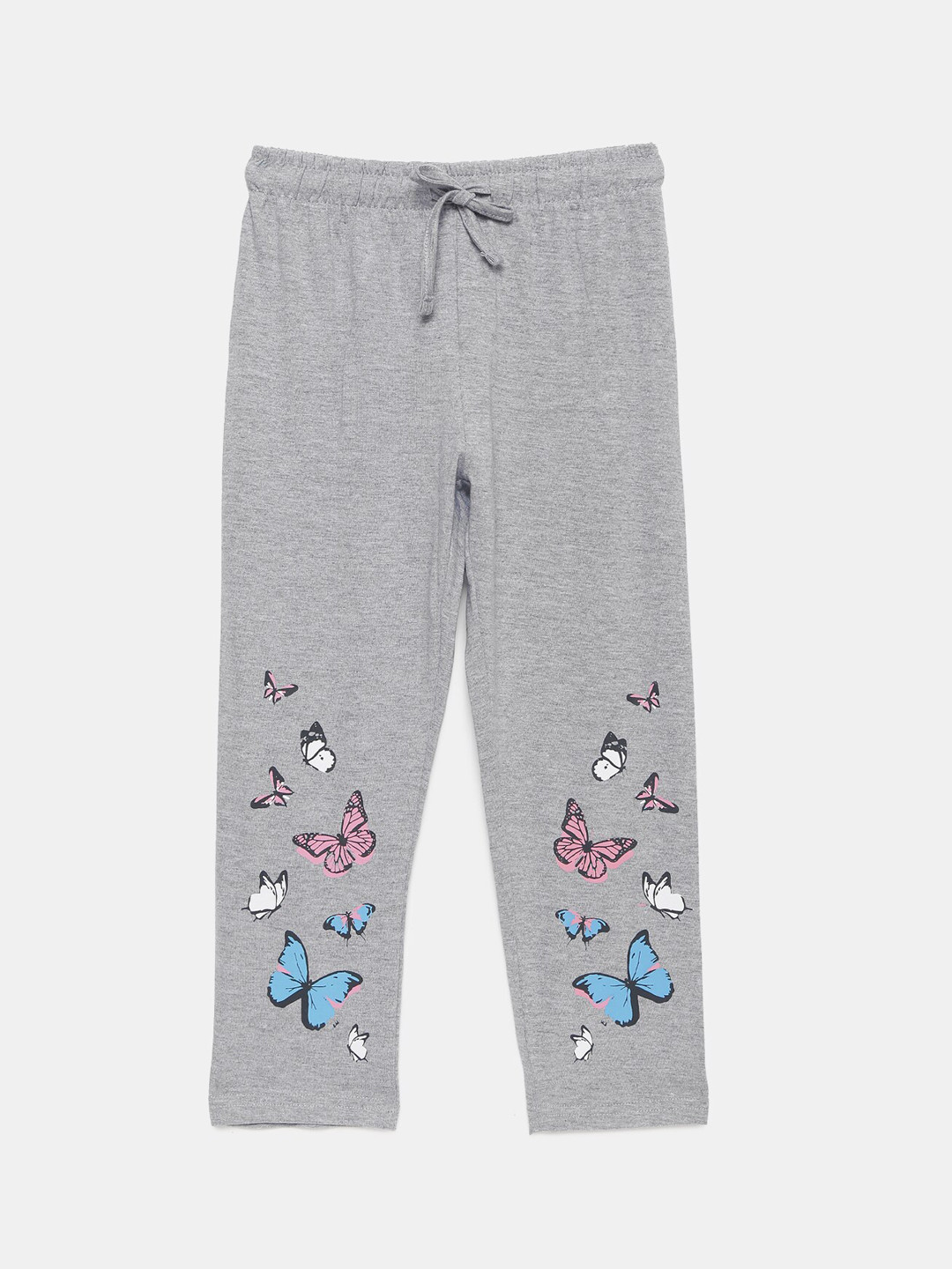 

mackly Girls Grey Melange Printed Lounge Pants