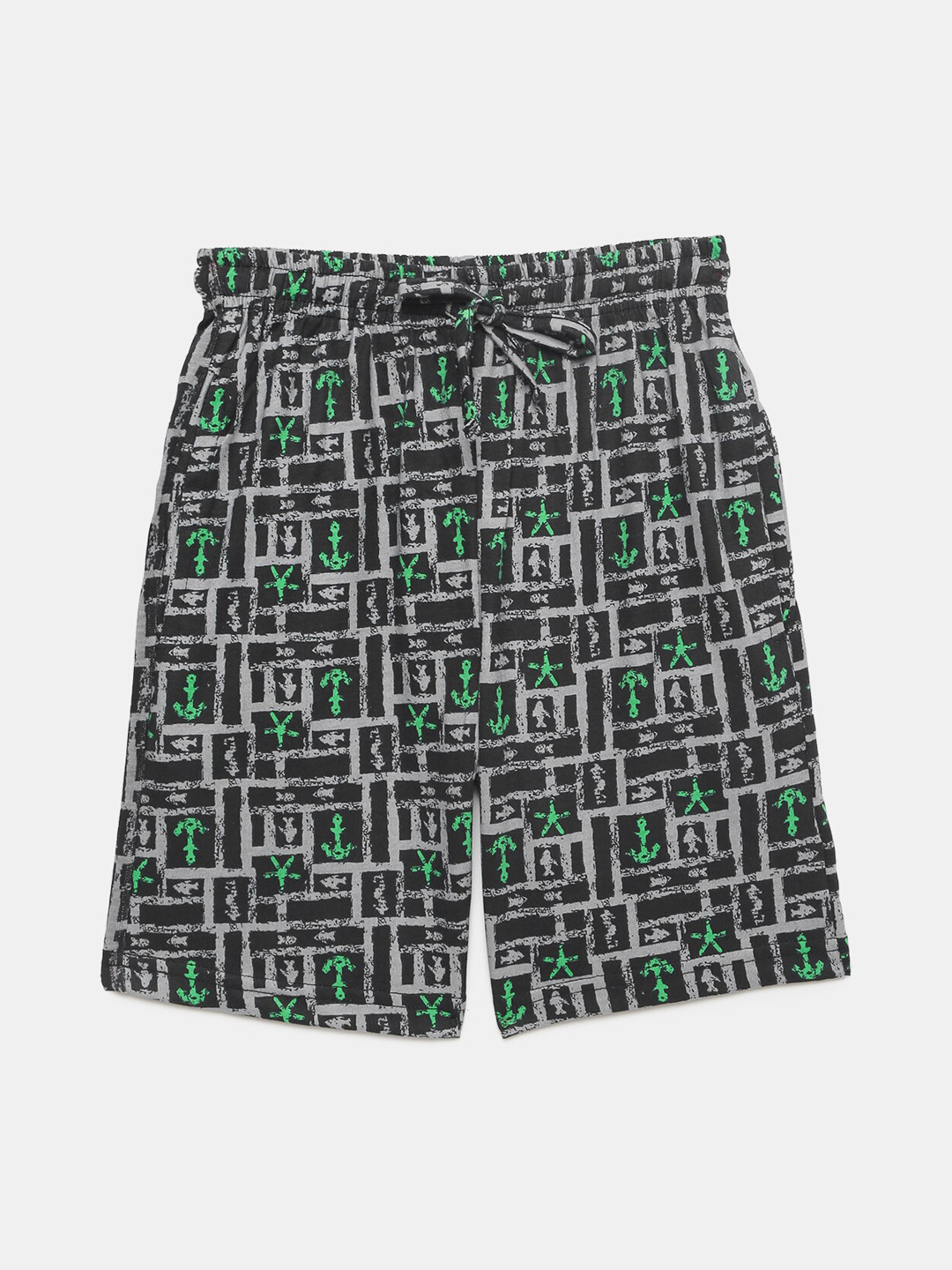 

mackly Boys Black Printed Lounge Shorts