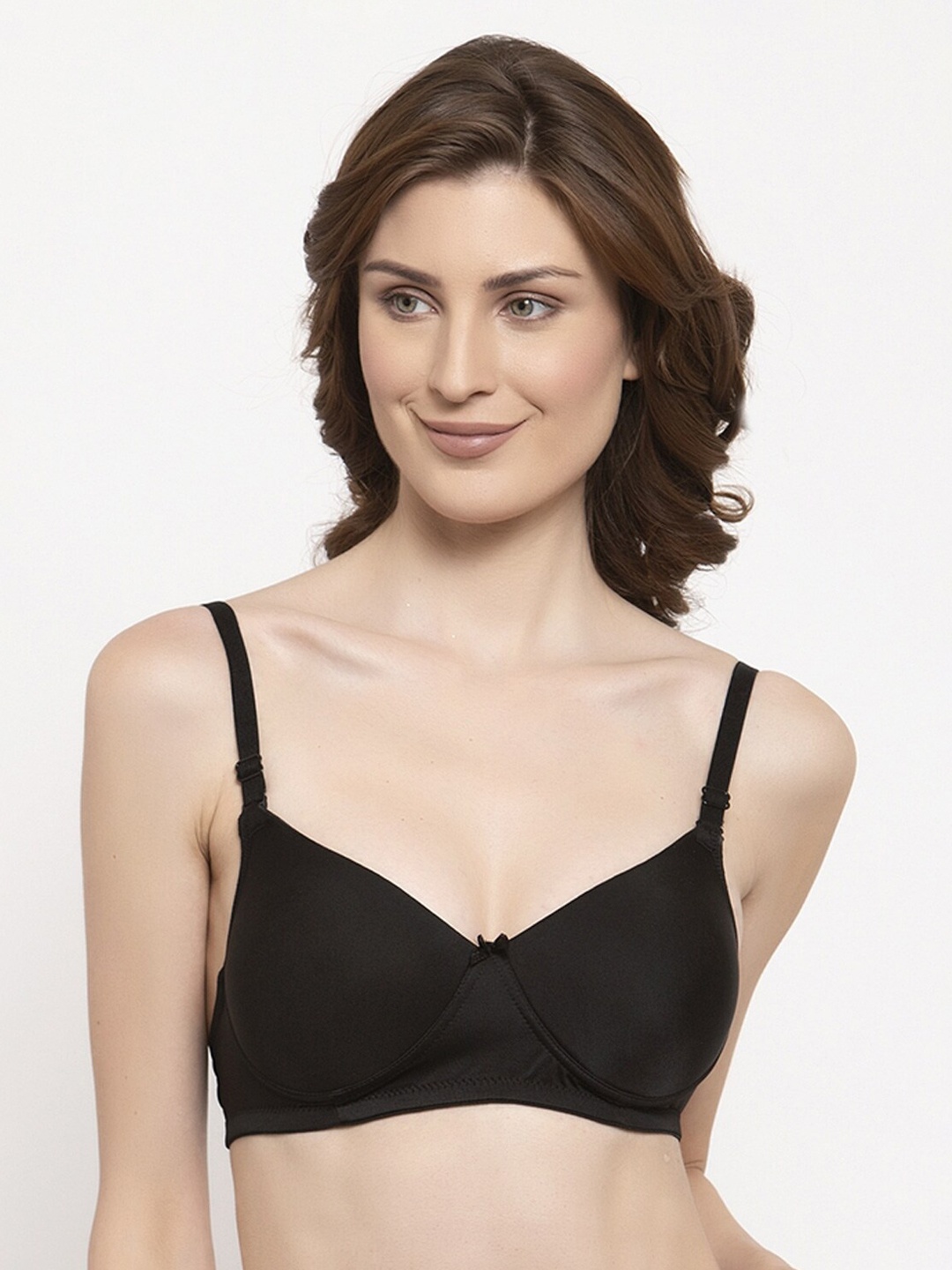 

PrettyCat Black Solid Non-Wired Lightly Padded T-shirt Bra PC-BR-6020