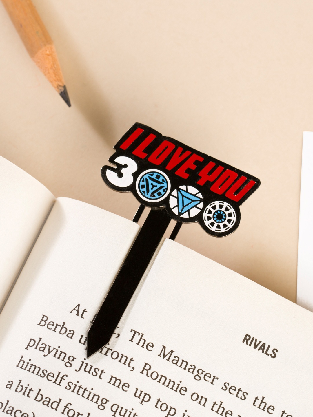 

Bigsmall Red & Black I Love You 3000 Metallic Bookmark