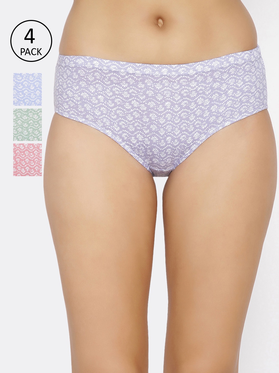 

Lady Lyka Women Pack Of 3 Printed Hipster Briefs PYRAMIDS-27, Pink