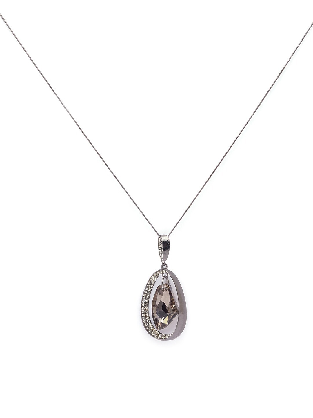 

Globus Metallic Long Necklace, Grey