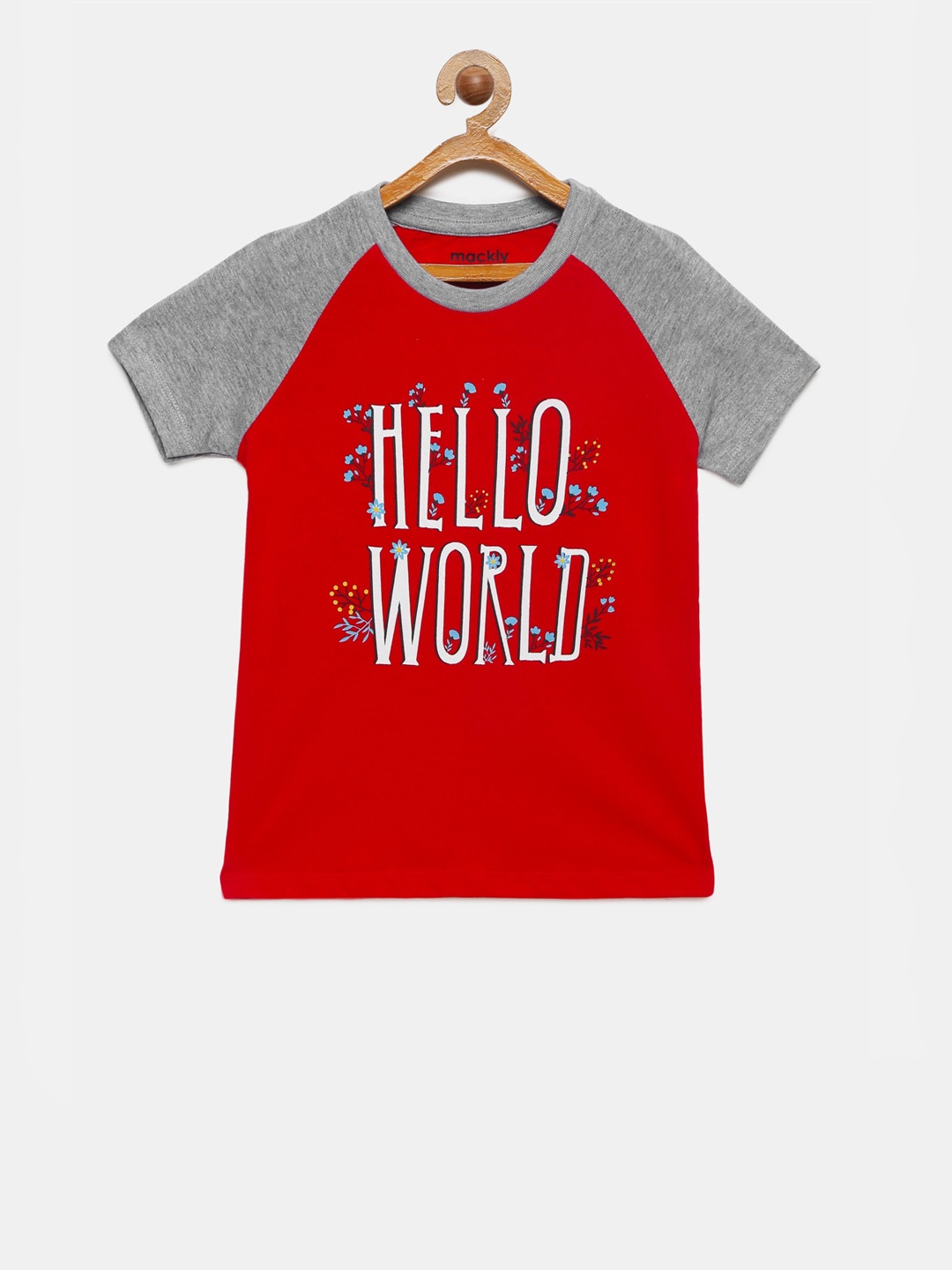 

mackly Girls Red & Grey Printed Lounge T-Shirt