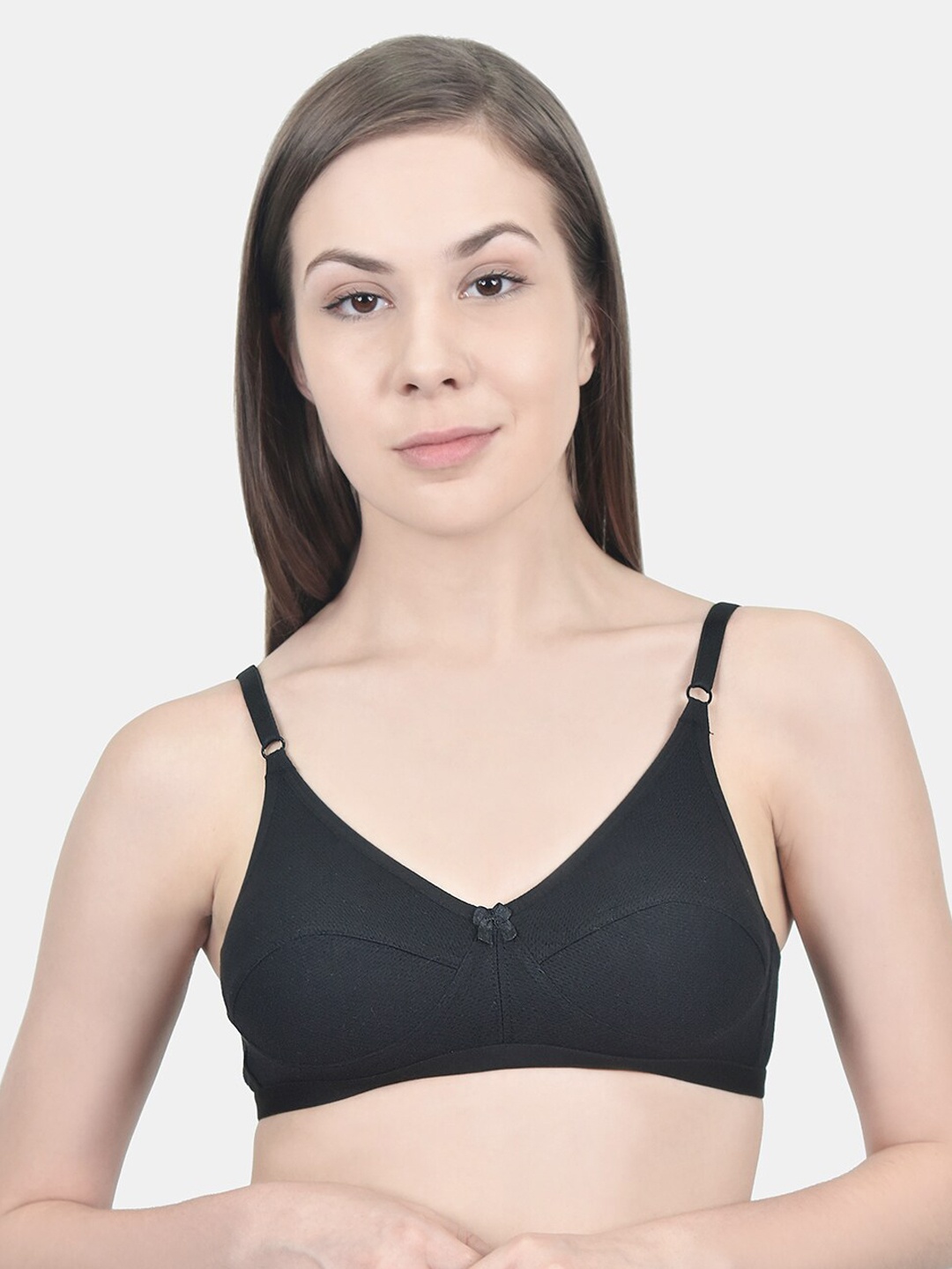

Innocence Black Solid Non-Wired Non Padded Everyday Bra BBAPLIN90177_28B