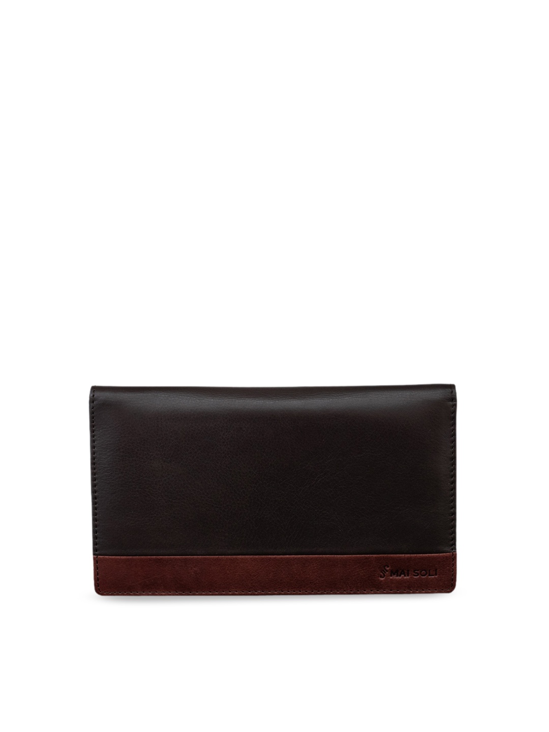 

MAI SOLI Unisex Brown Solid Leather Passport Holder