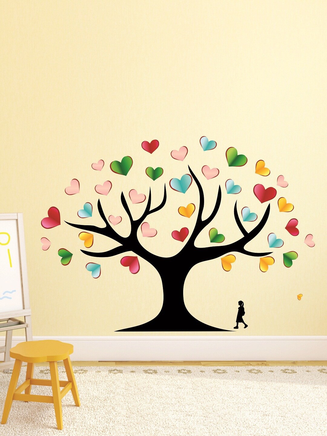 

WALLSTICK Black & Blue Colourful Hearts Large Vinyl Wall Sticker