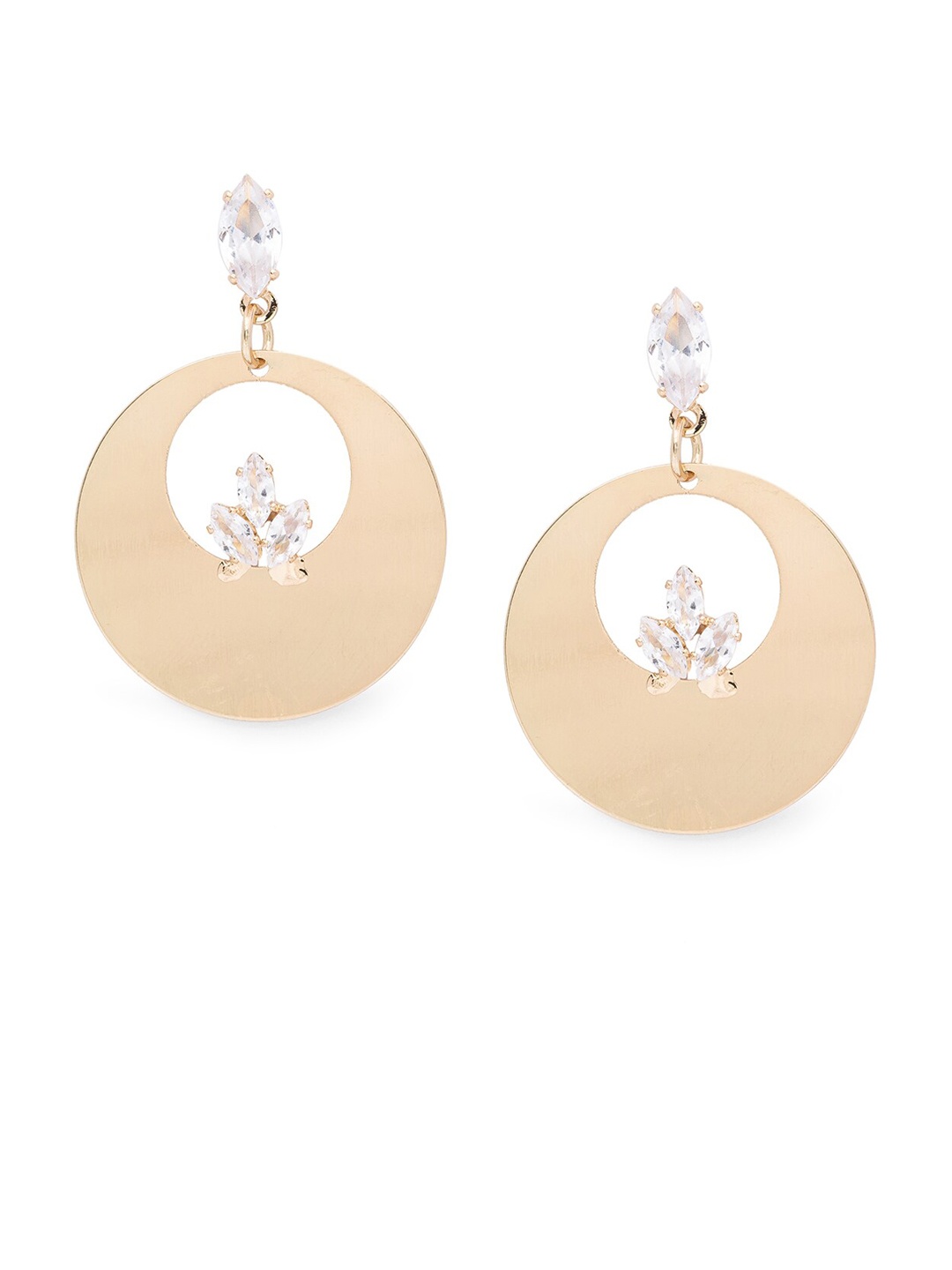

Globus Gold-Toned Circular Drop Earrings