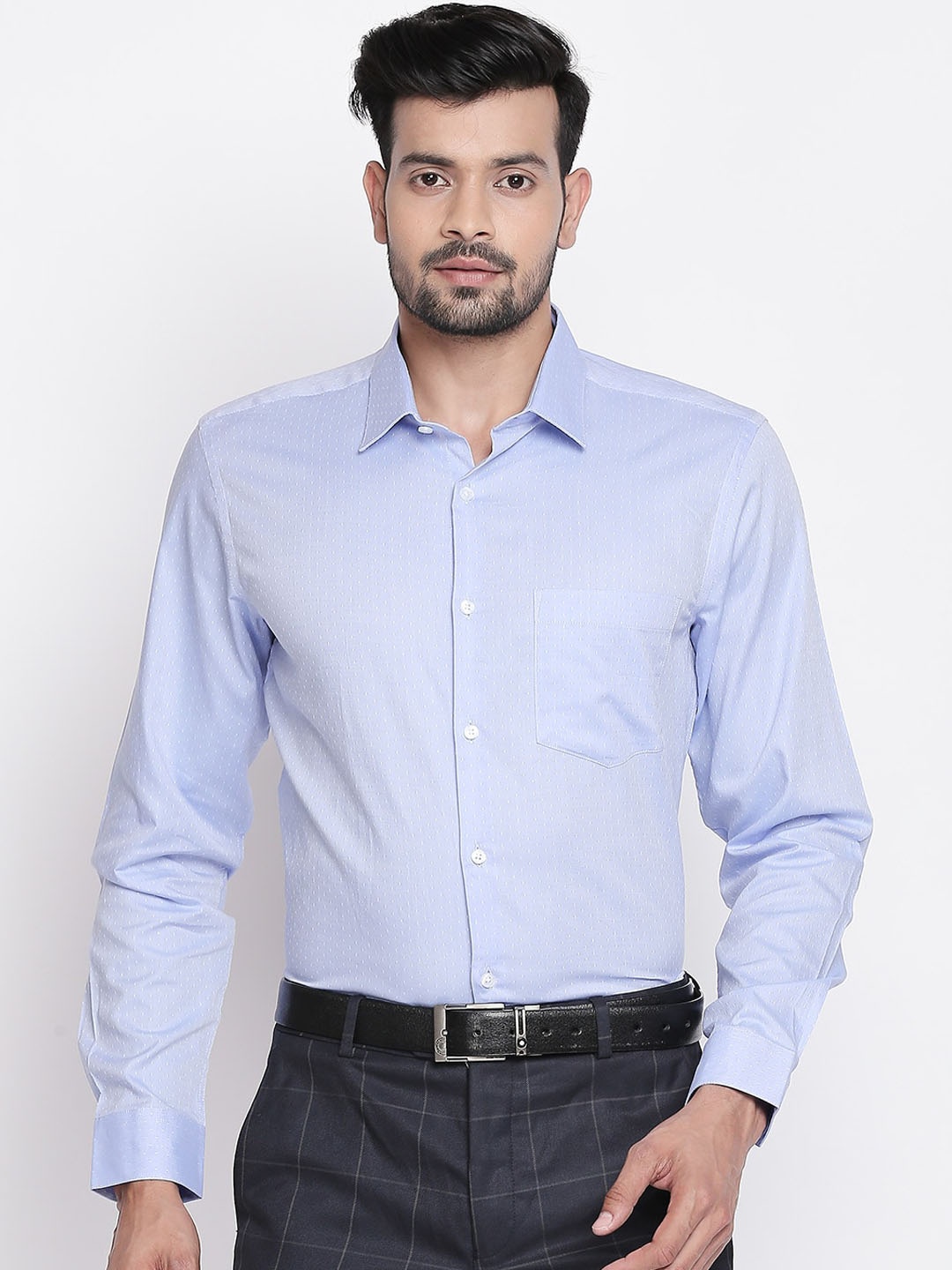 

RICHARD PARKER by Pantaloons Men Blue Slim Fit Solid Formal Shirt