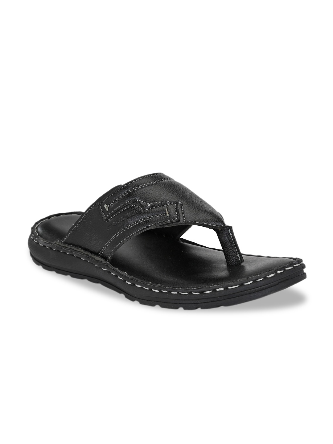 Provogue Men Black Solid Thong Flip-Flops