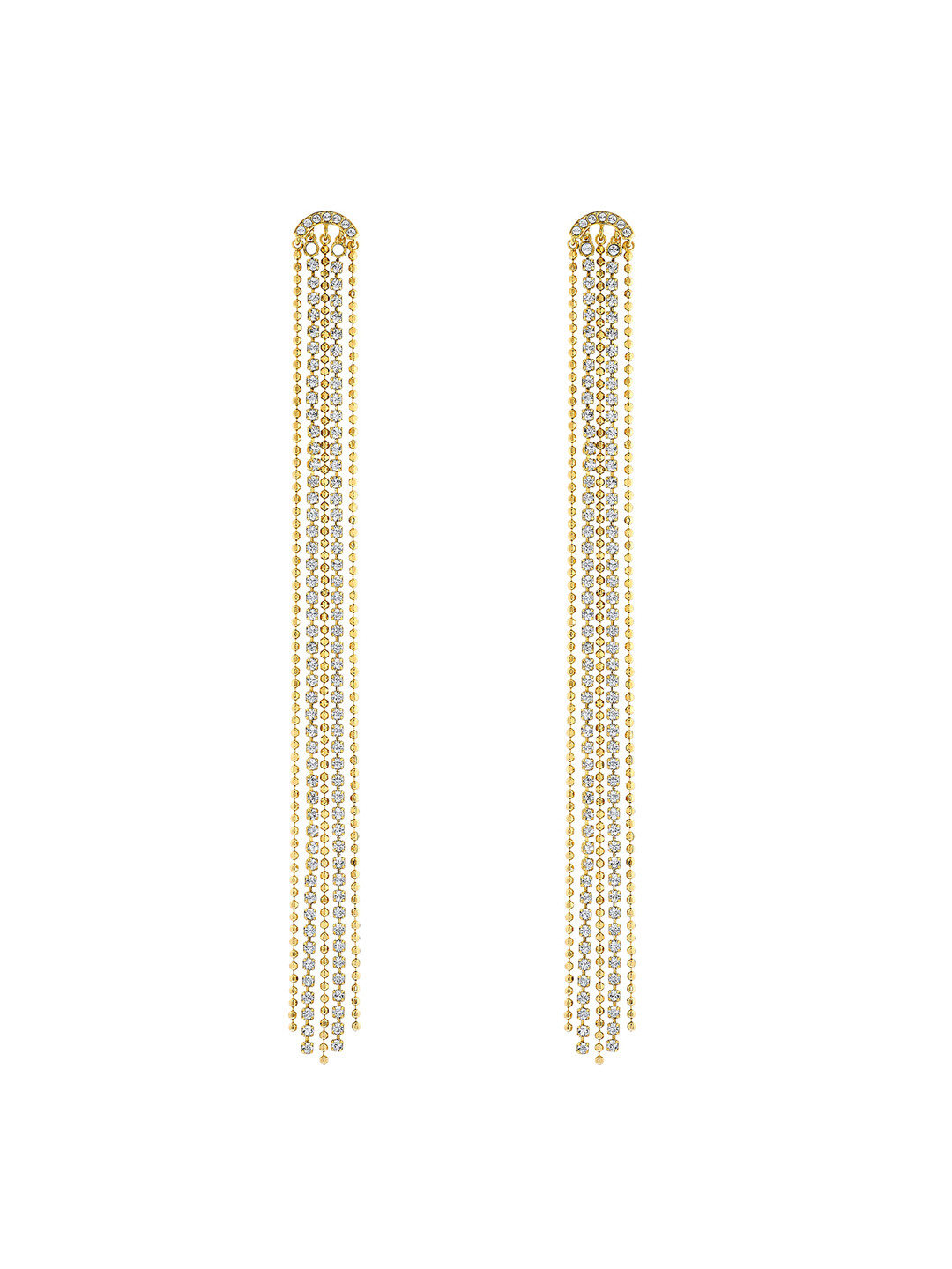 

SWAROVSKI Gold-Plated & White Fit Pierced Tassell Earrings