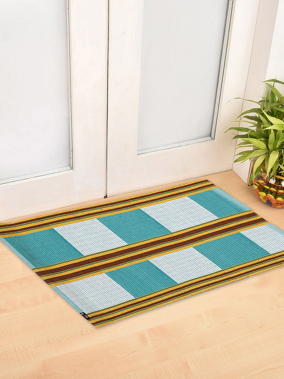 

KLOTTHE Multicolored Dhurrie Floor Mat, Multi