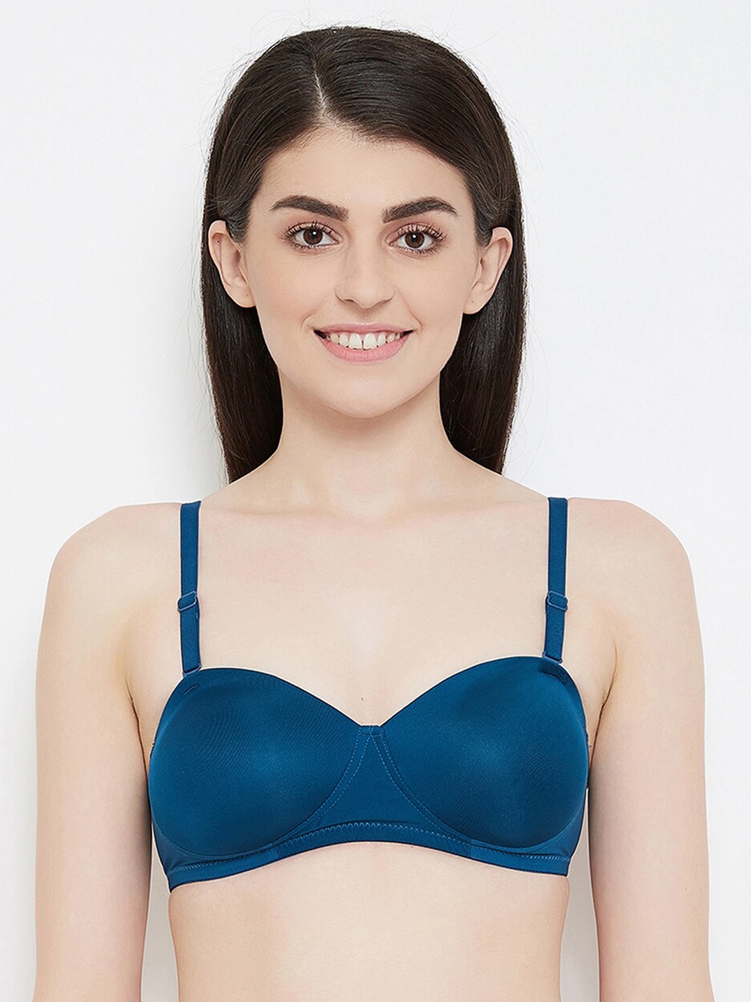 

Clovia Blue Solid Non-Wired Lightly Padded Balconette Bra BR2081P0832B