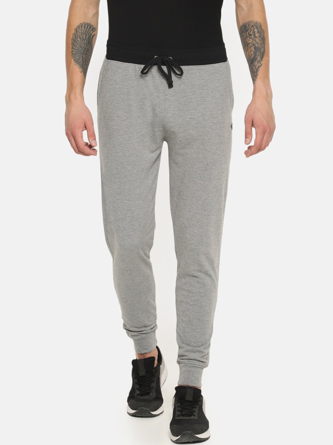 

Dollar Men Grey Melange Solid Athleisure Joggers