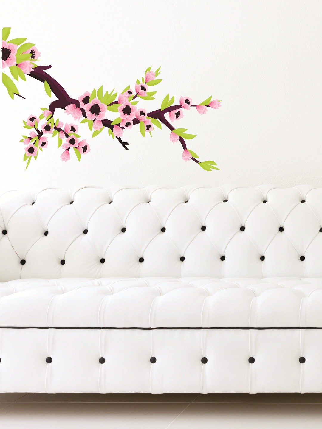 

WALLSTICK Purple & Pink Floral Large Vinyl Wall Sticker