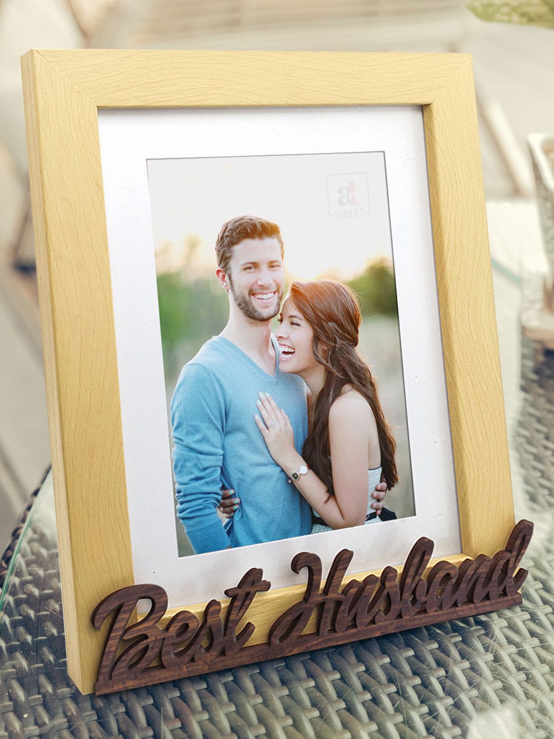 

Art Street Beige & Brown Best Husband Individual Customize Table-Top Photo Frame