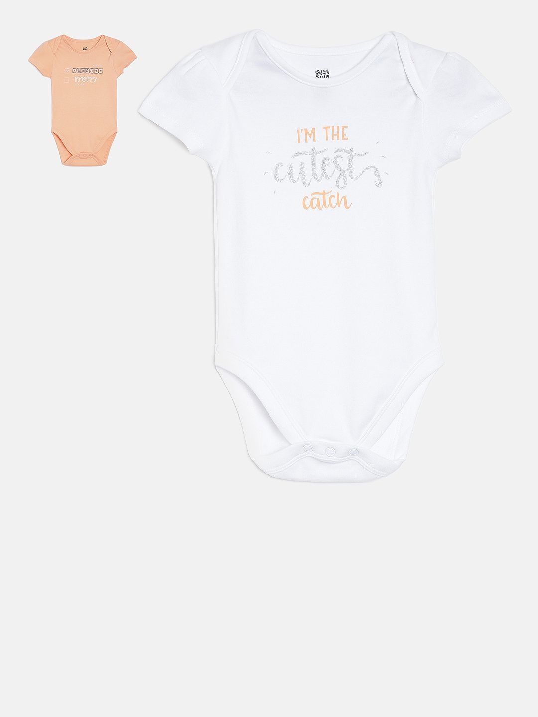 

MINI KLUB Newborn Girls Pack Of 2 Printed Bodysuits, White