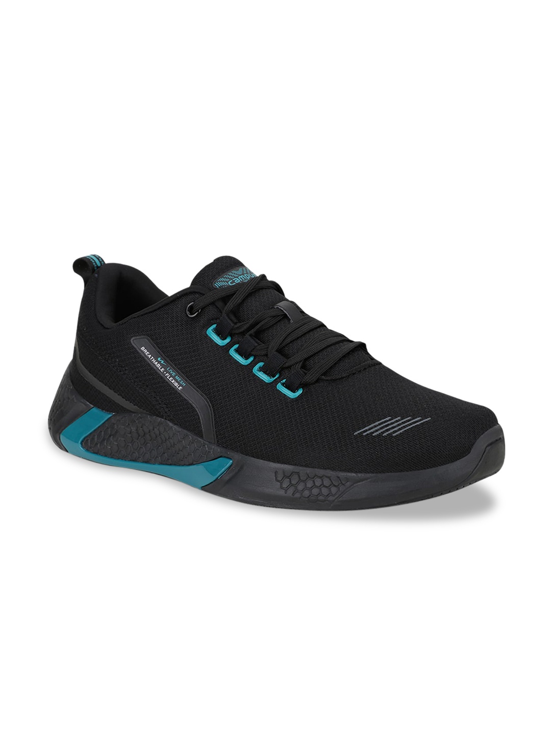 

Campus Men Black Mesh Running Shoes