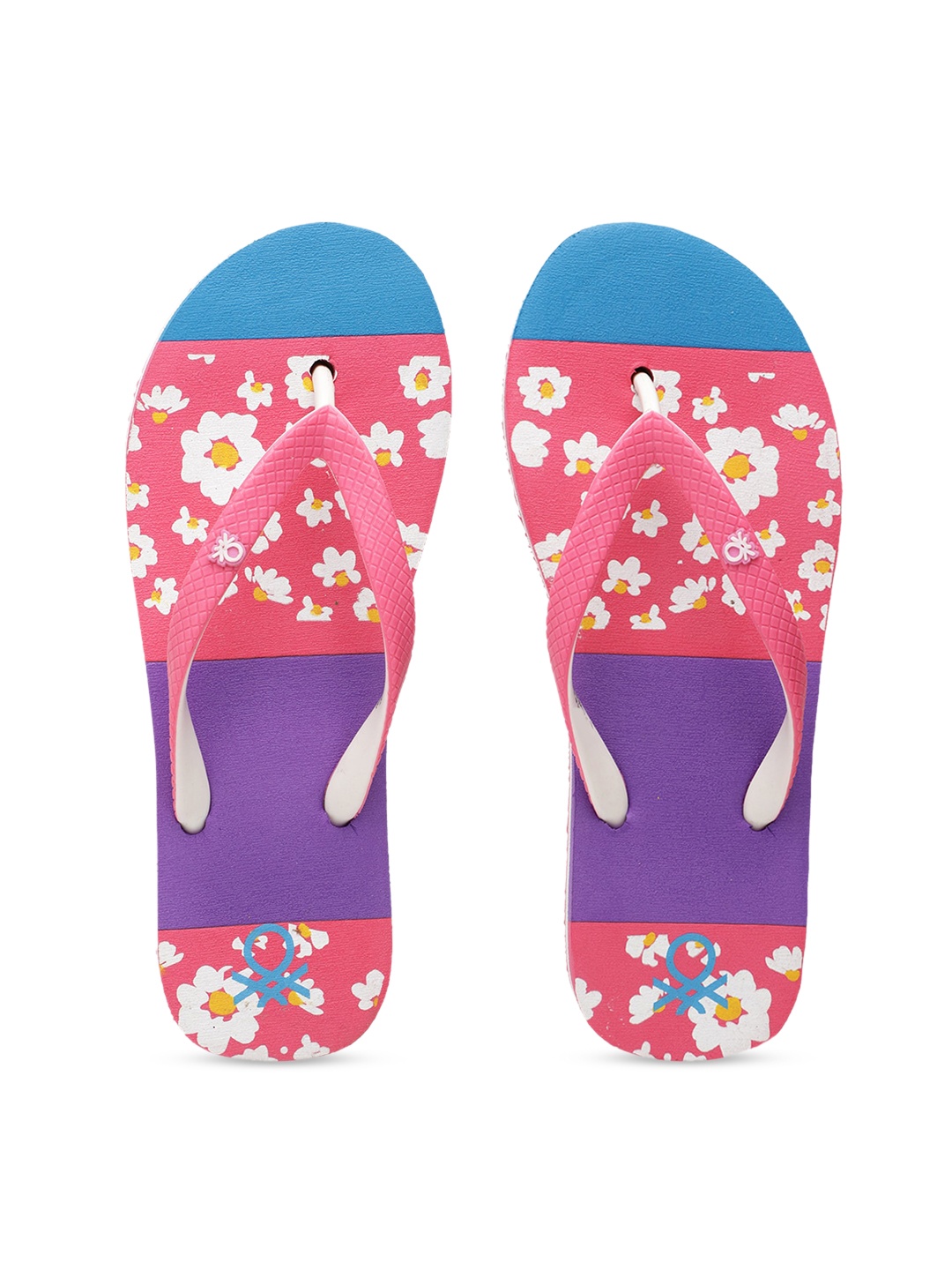

United Colors of Benetton Women Pink & Purple Printed Thong Flip-Flops