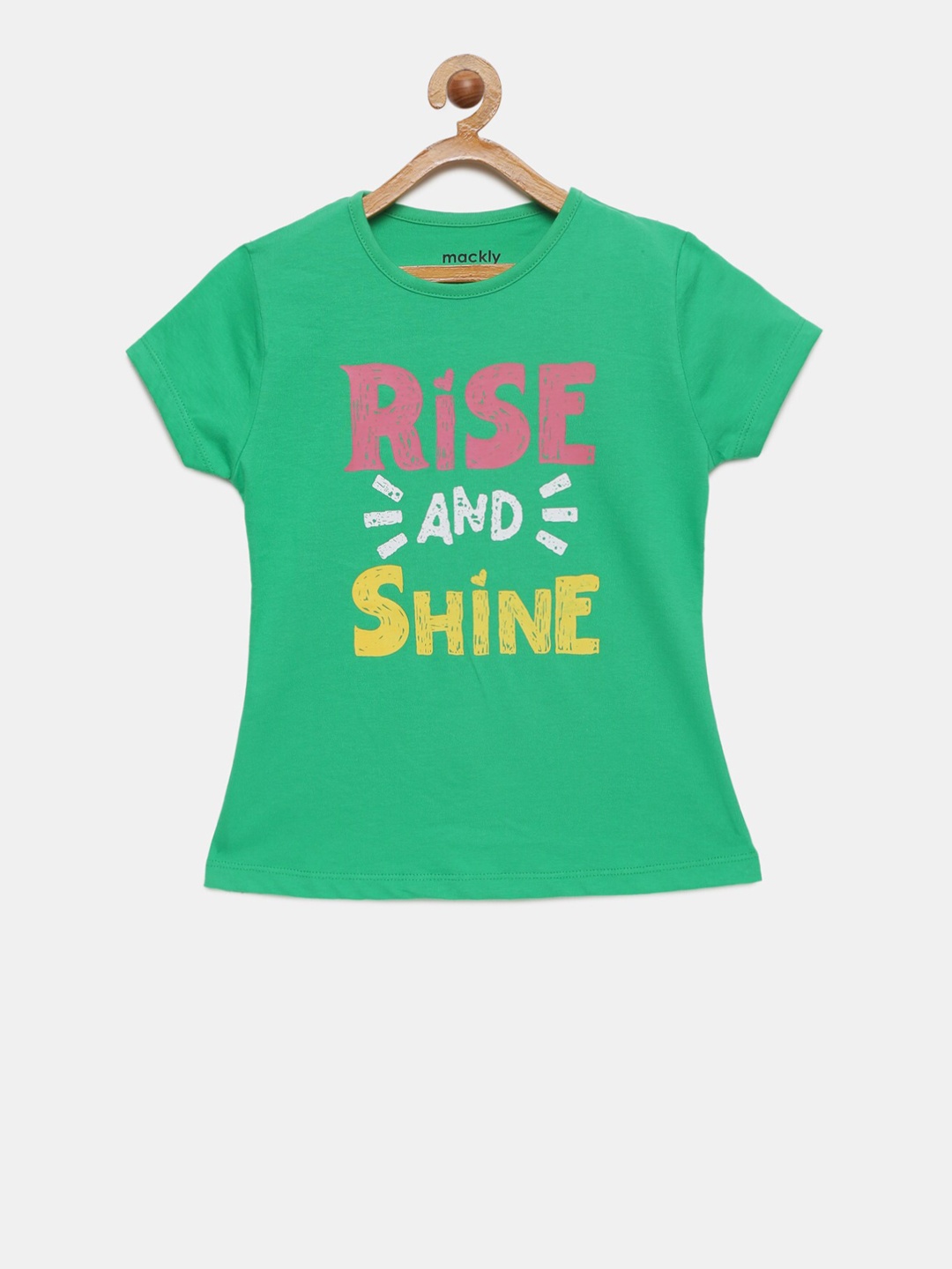 

mackly Girls Green Printed Lounge T-Shirt