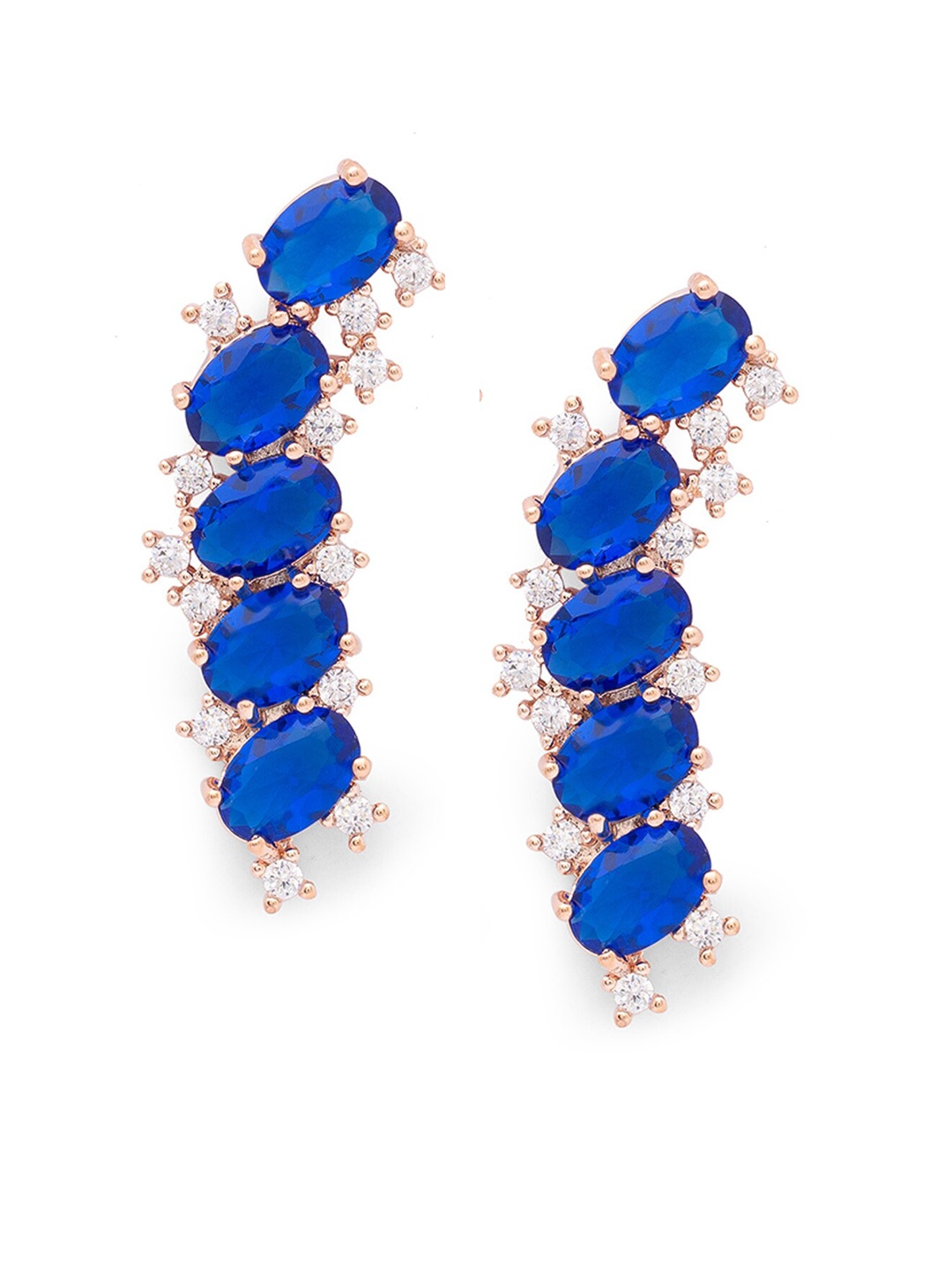 

Globus Rose Gold & Navy Blue Classic Drop Earrings