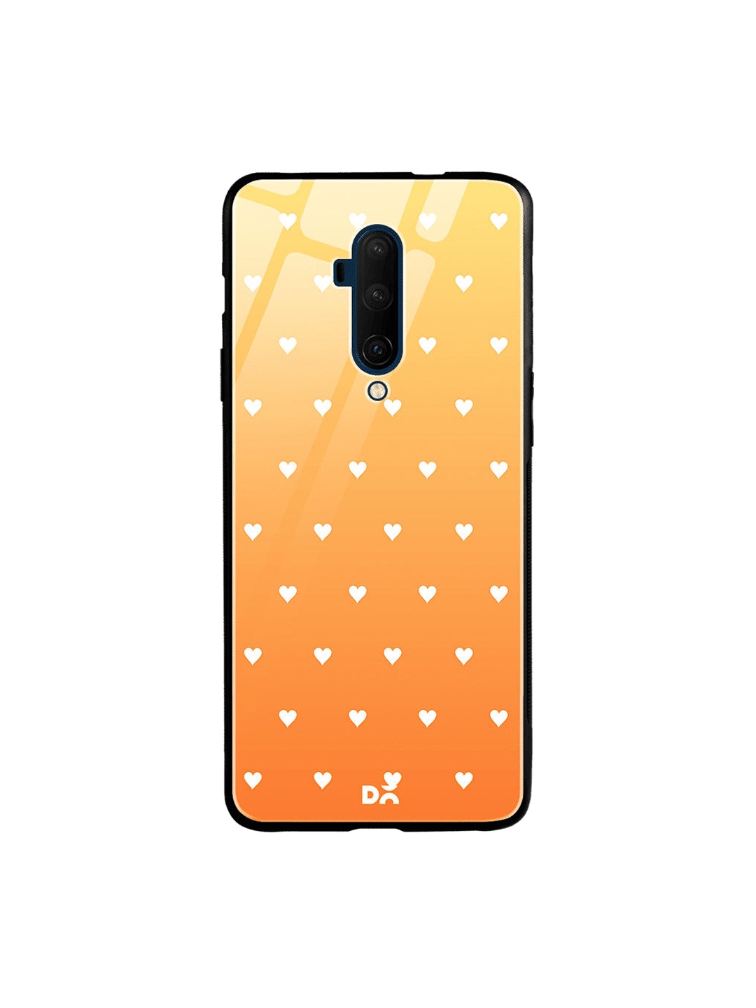 

DailyObjects Mustard Yellow & White Summer Hearts OnePlus 7T Pro Glass Case
