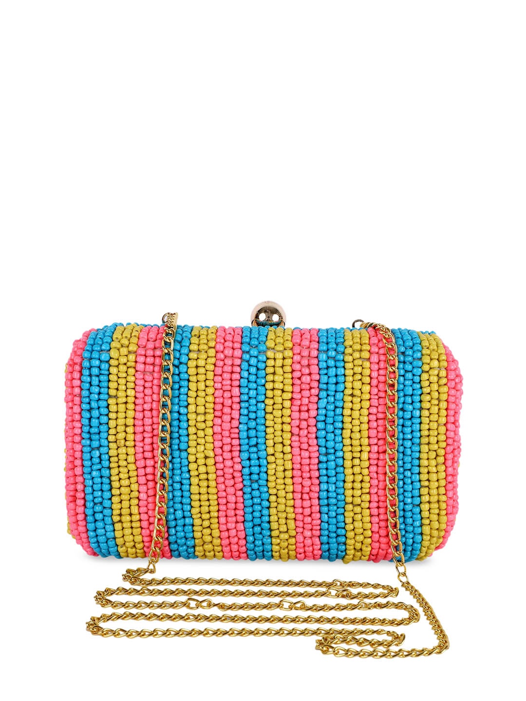

REZZY Multicoloured Embroidered Box Clutches, Multi