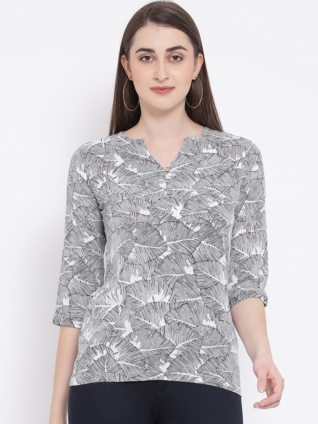 

Crimsoune Club Women Blue Printed Top