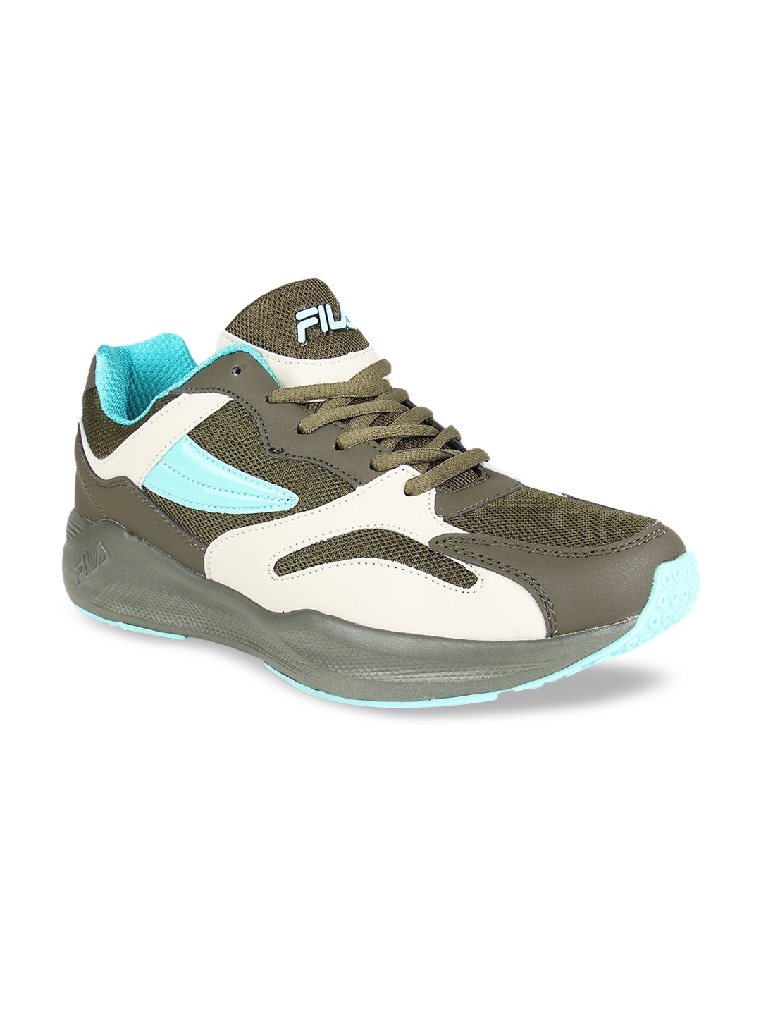 

FILA Men Olive Green PU OTTERA Mid-Top Running Shoes