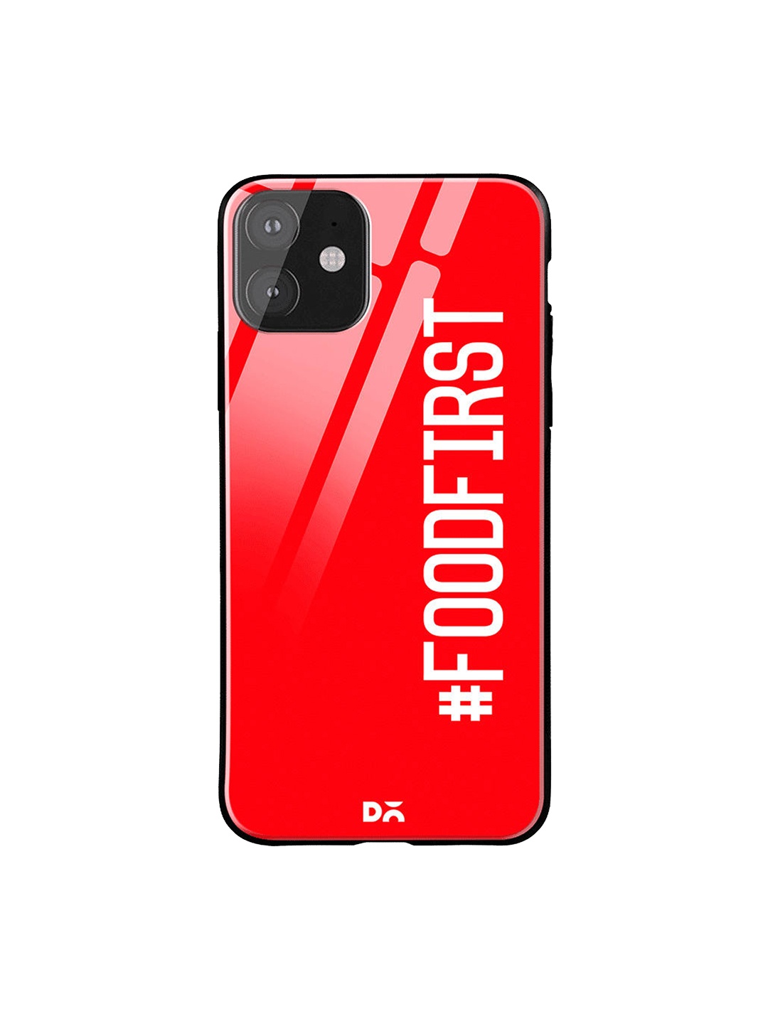 

DailyObjects Red & White Food First iPhone 11 Glass Case