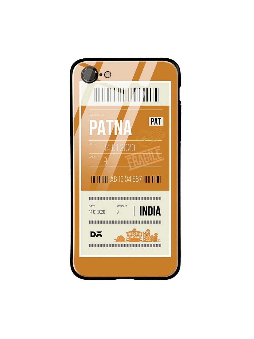 

DailyObjects Mustard Yellow & White Patna City Tag iPhone 7 Glass Case