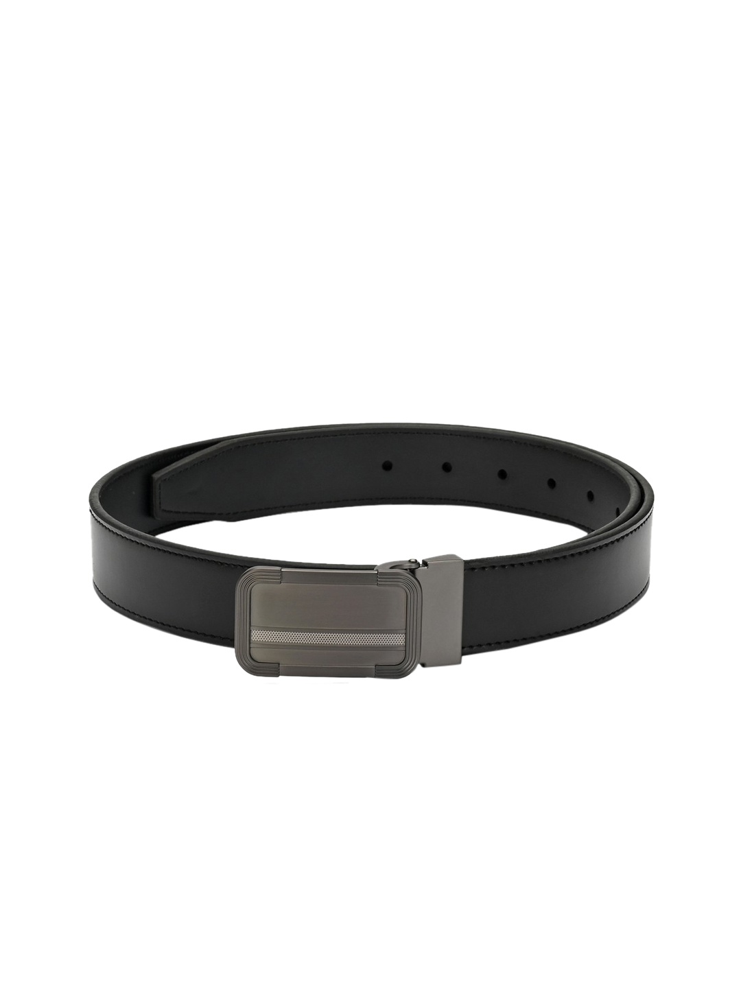 Pacific Gold Men Black Solid Belt