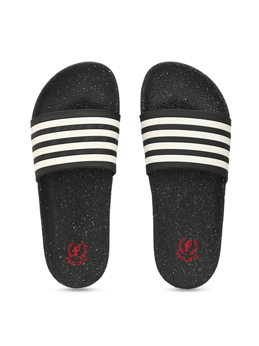 

Prolific Men Black & White Striped Sliders
