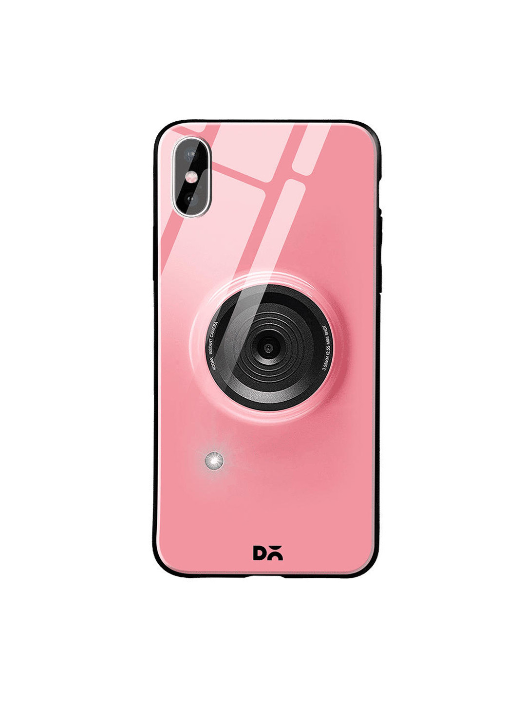 

DailyObjects Pink & Black Kodak Camera iPhone X Glass Case