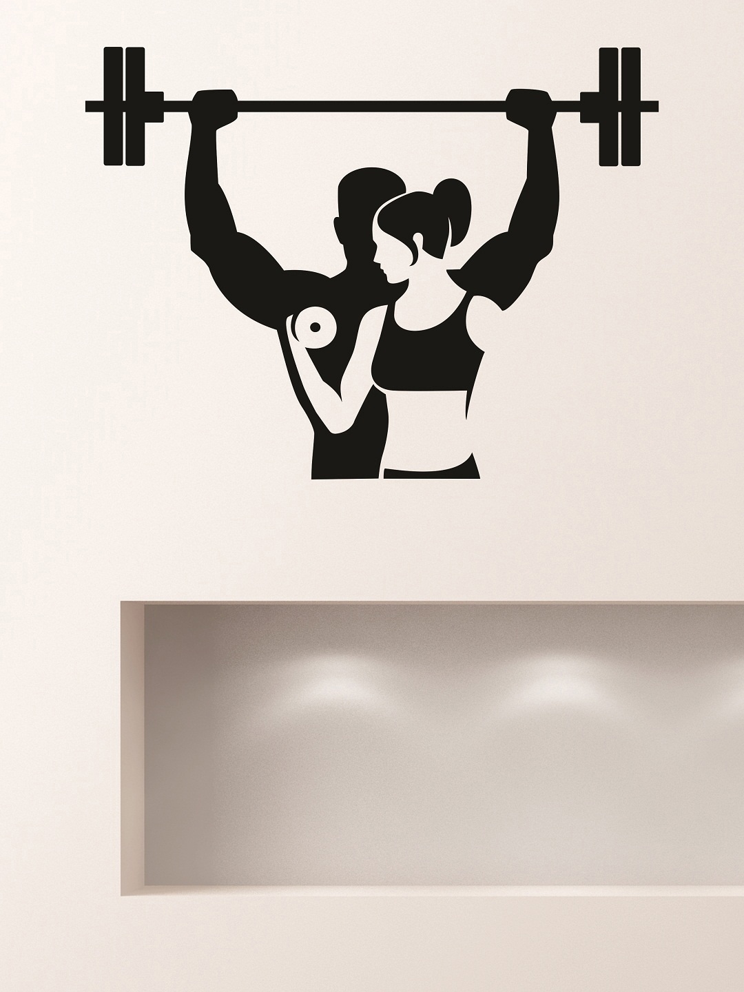 

WALLSTICK Black Body Building Large Vinyl Wall Sticker