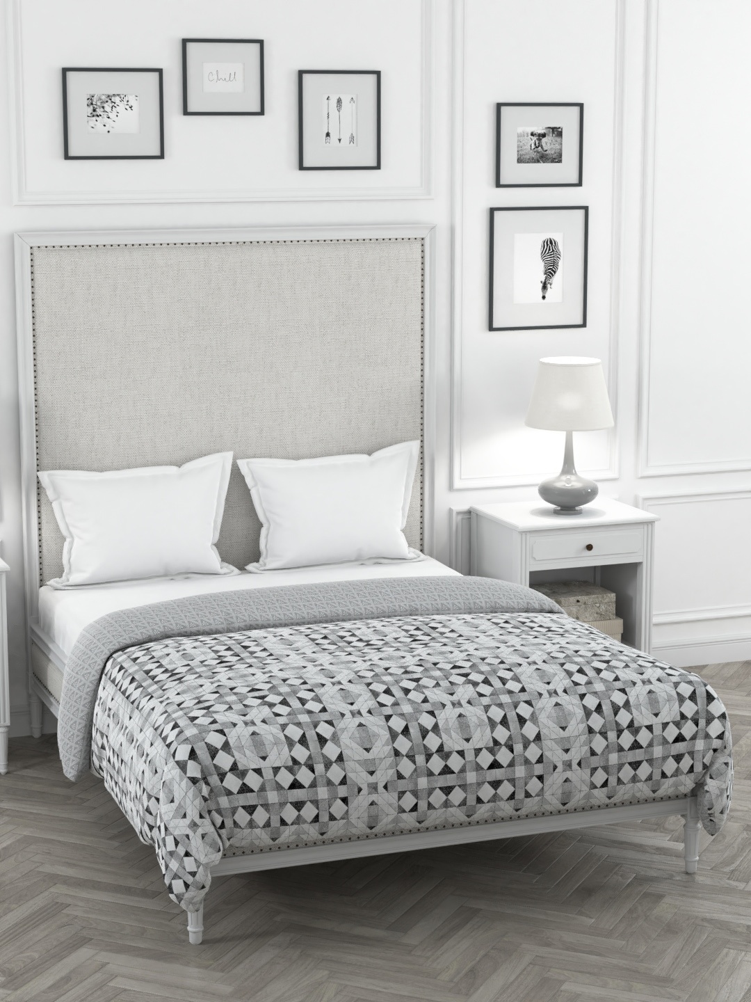 

Portico New York Grey & Black Geometric Mild Winter 120 GSM Double Bed Comforter