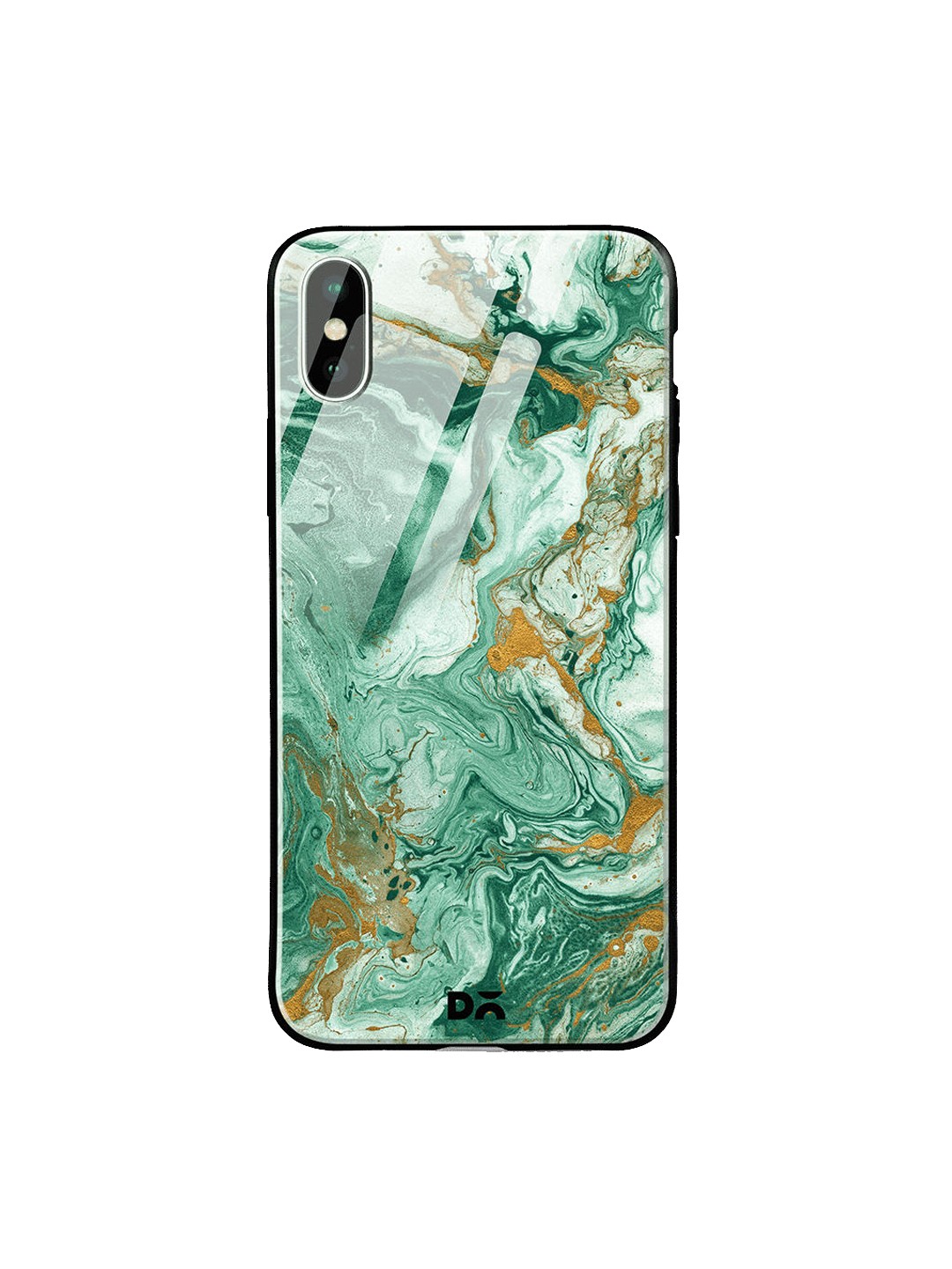 

DailyObjects Sea Green & Gold-Toned Marble Forest iPhone X Glass Case