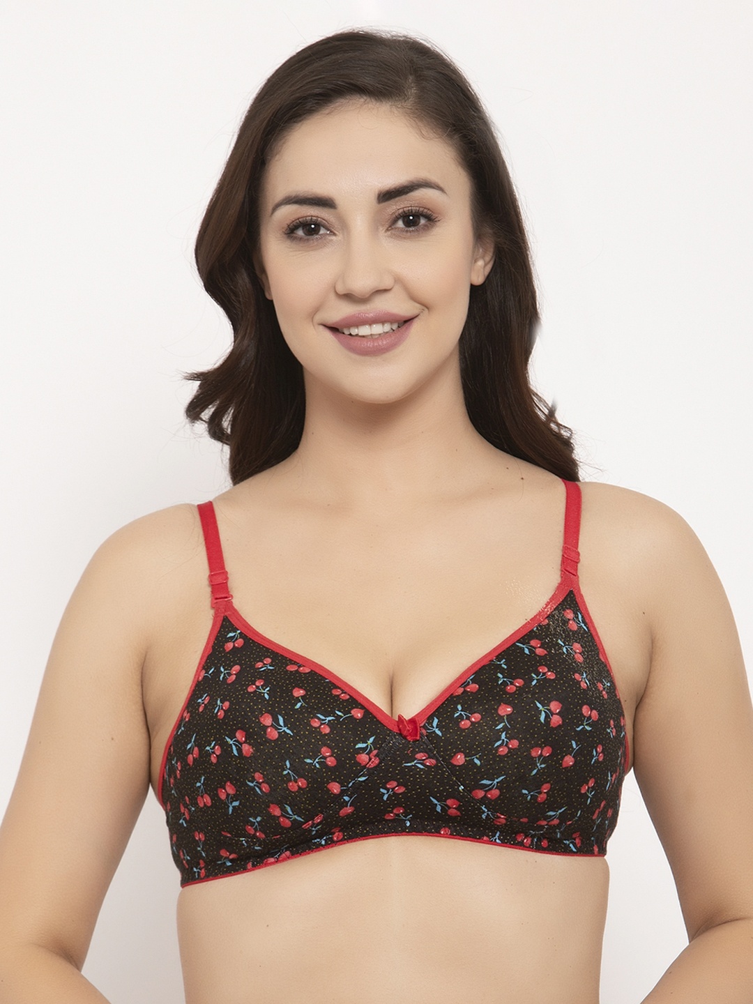 

GRACIT Black & Red Printed Non-Wired Lightly Padded Everyday Bra PW1-03-28B