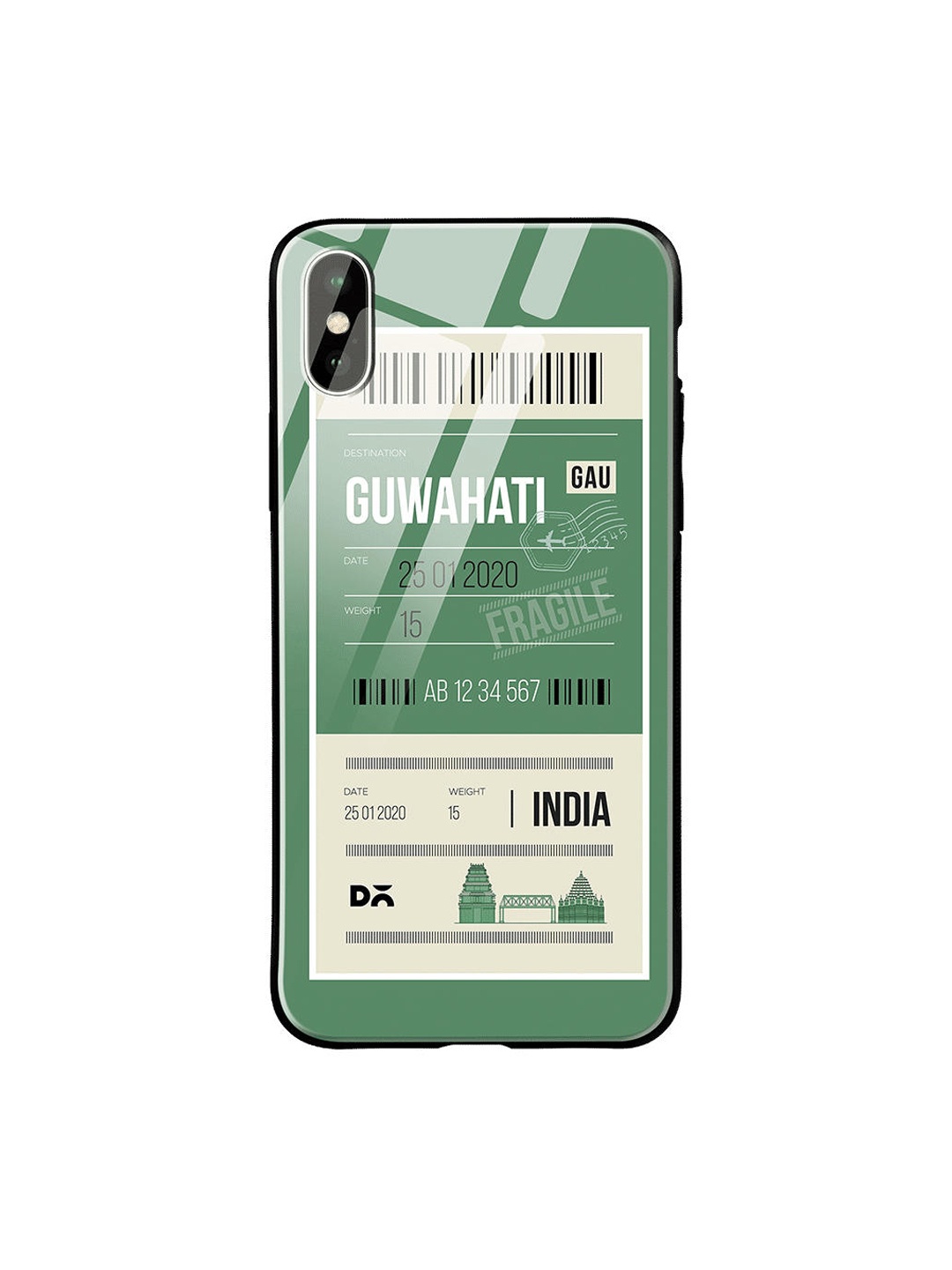 

DailyObjects Green & White Guwahati City Tag iPhone X Glass Case