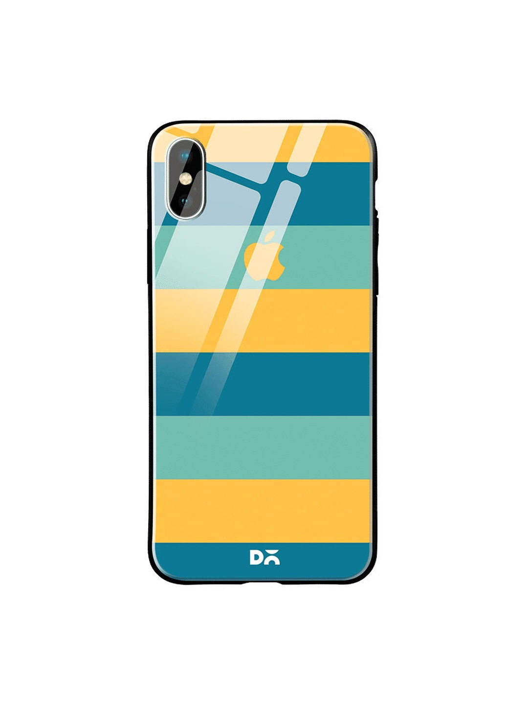 

DailyObjects Teal Blue & Sea Green Tropical Lines iPhone XS Glass Case