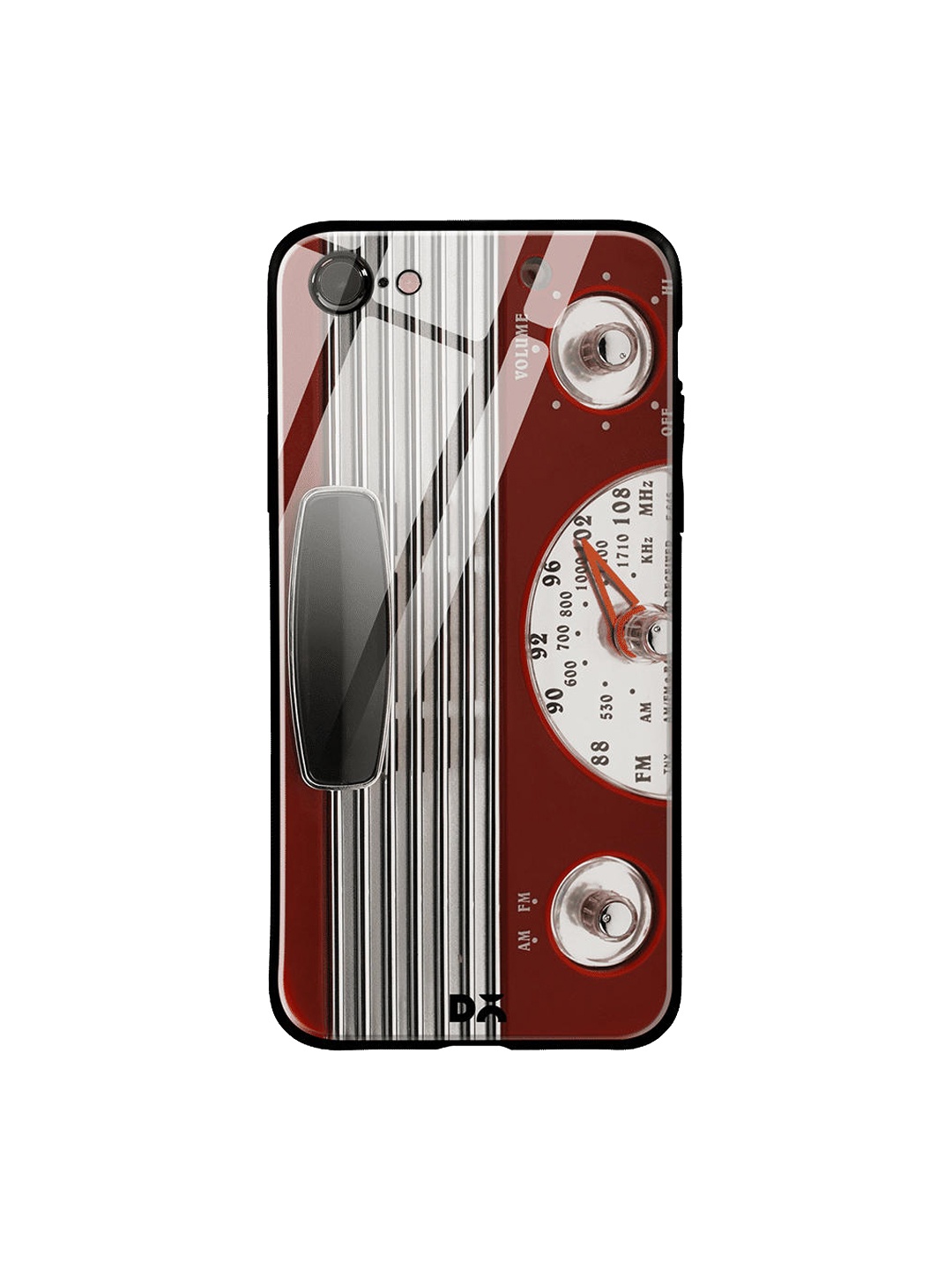 

DailyObjects Maroon & Grey Radio iPhone 7 Glass Case