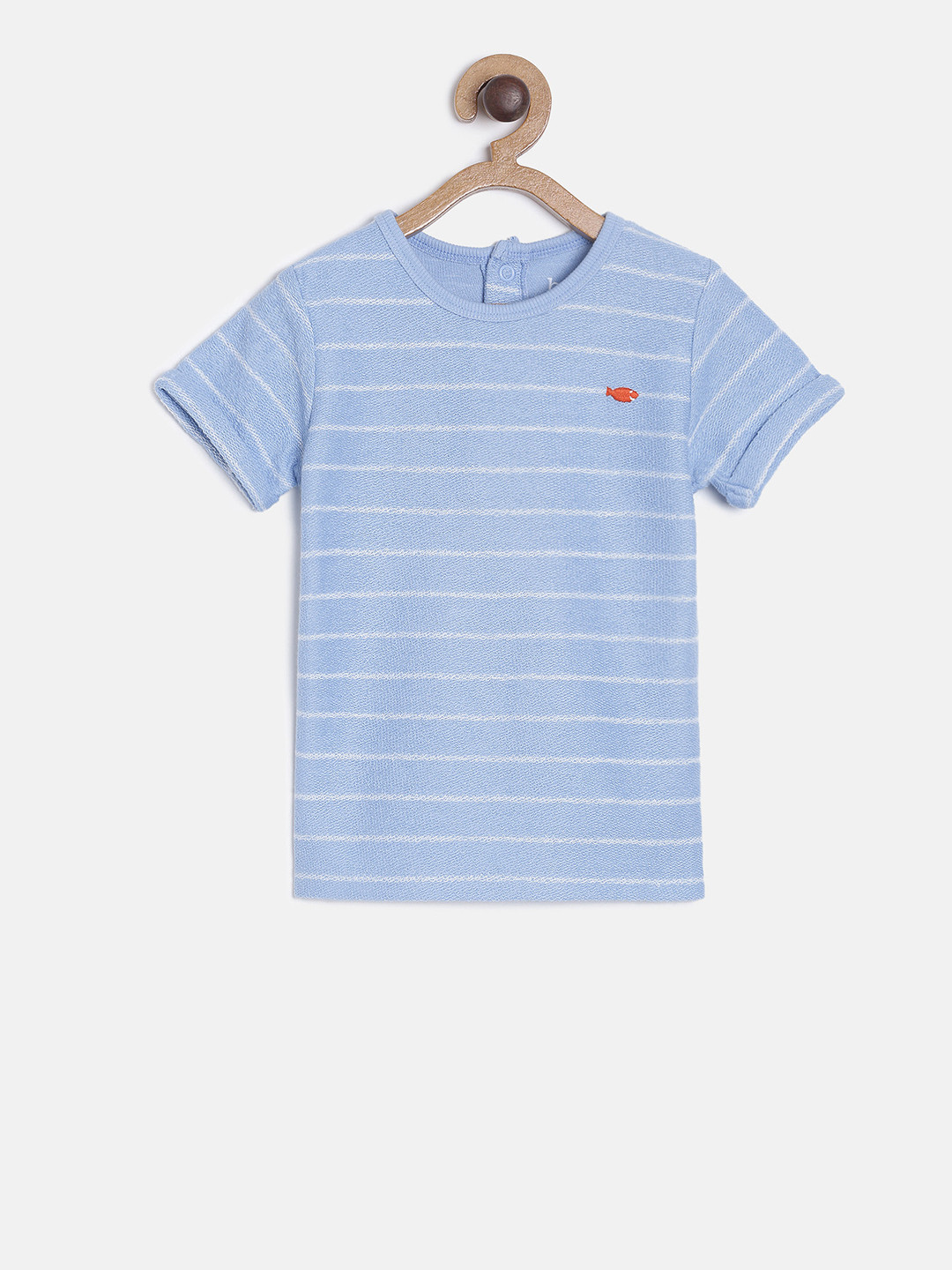 

MINI KLUB Boys Blue Striped Round Neck T-shirt